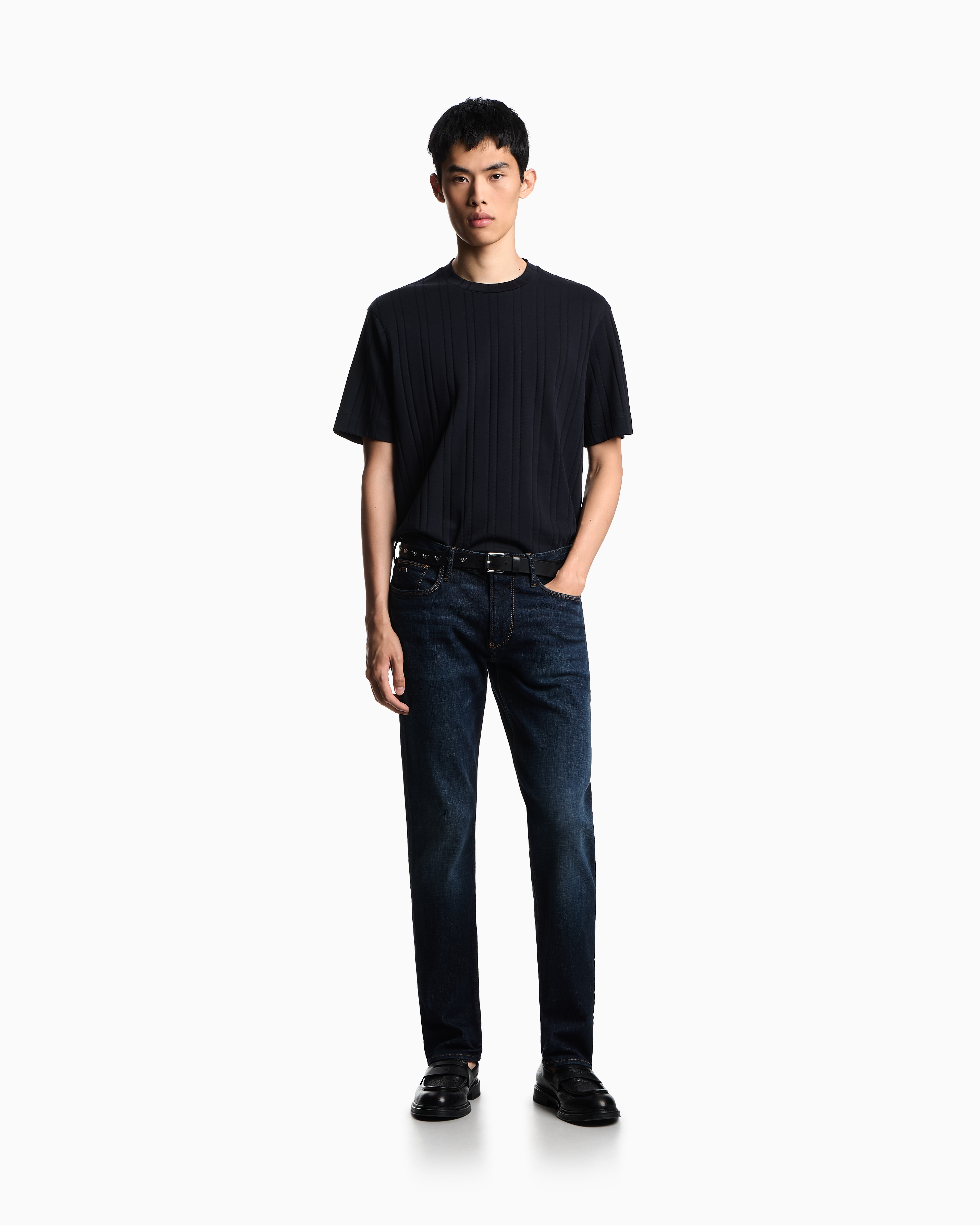 Emporio Armani - J06 slim-fit, washed denim jeans, Man, Blue, Size: