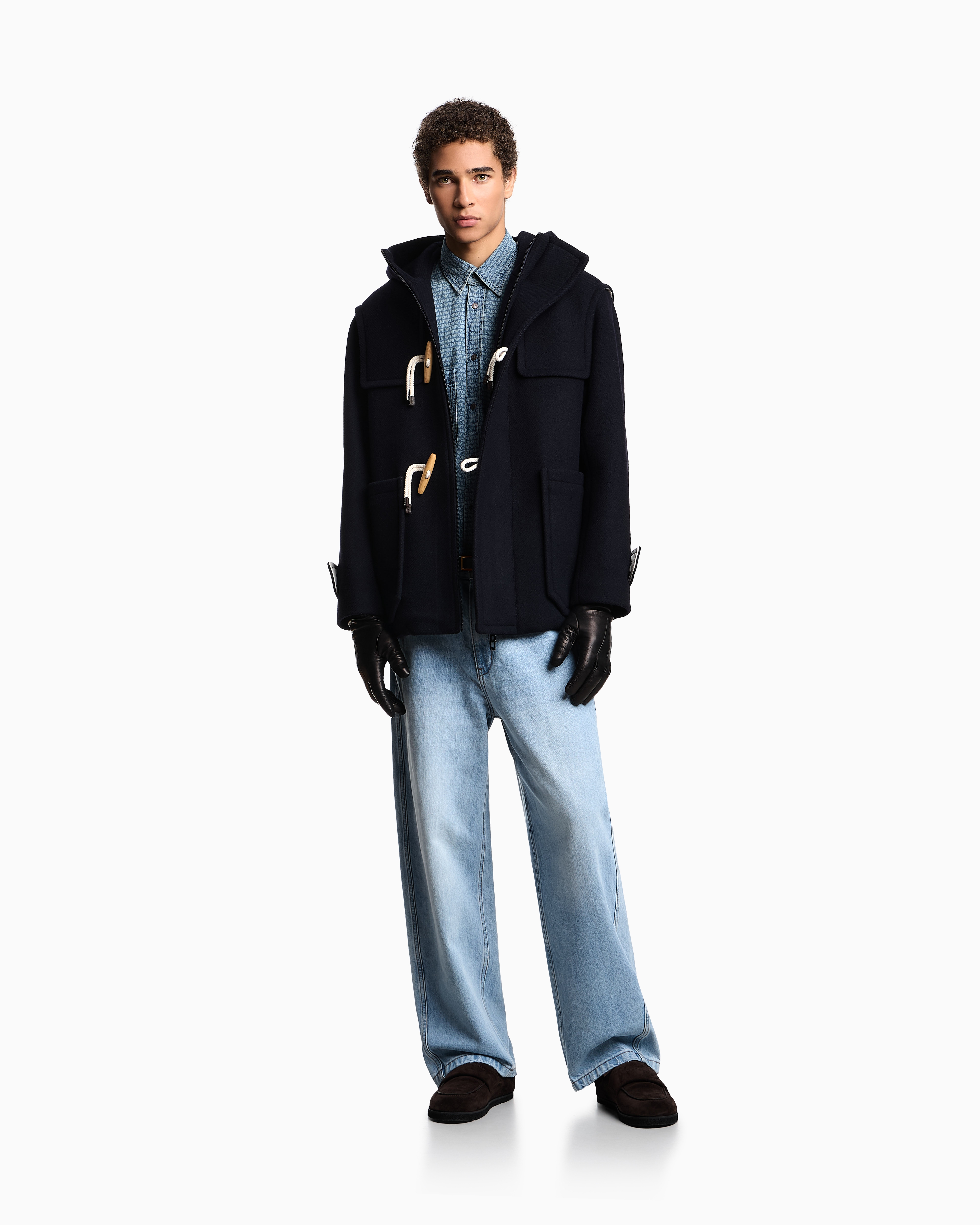 J80 baggy twist-fit, stone-washed denim jeans | Emporio Armani