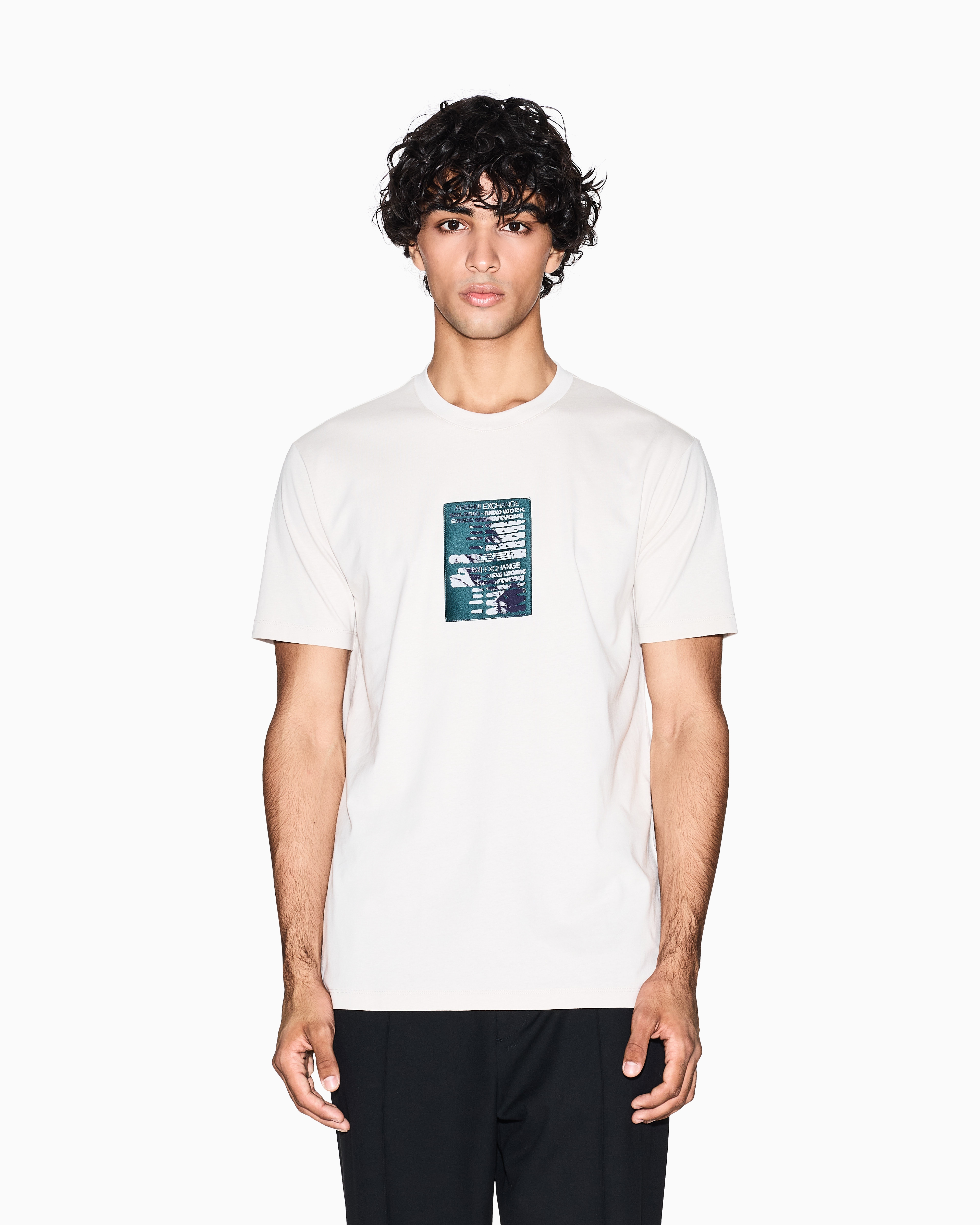 Armani Exchange - Regular fit graphic print T-shirt, Man, White, Size:
