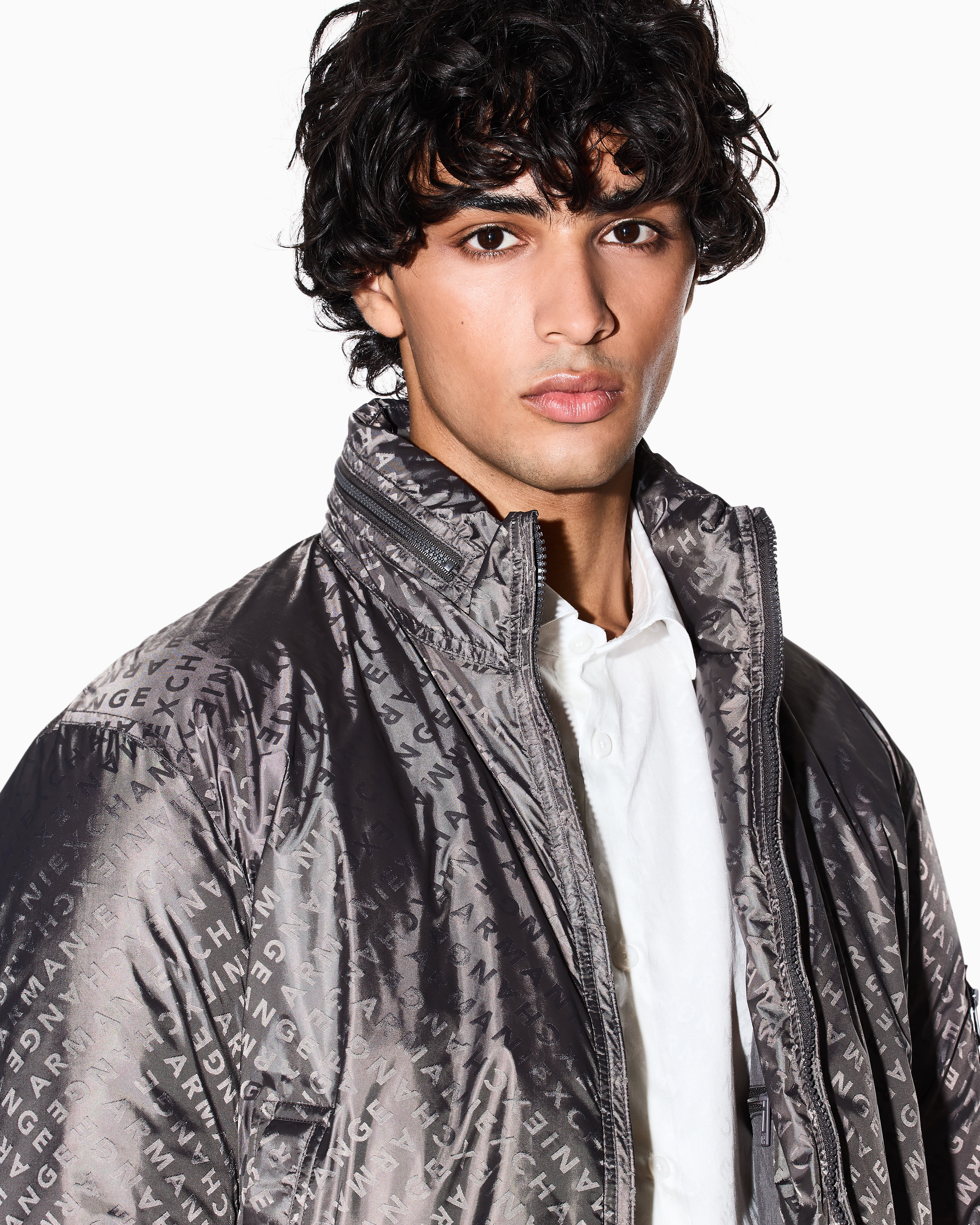 Jacket with allover logo