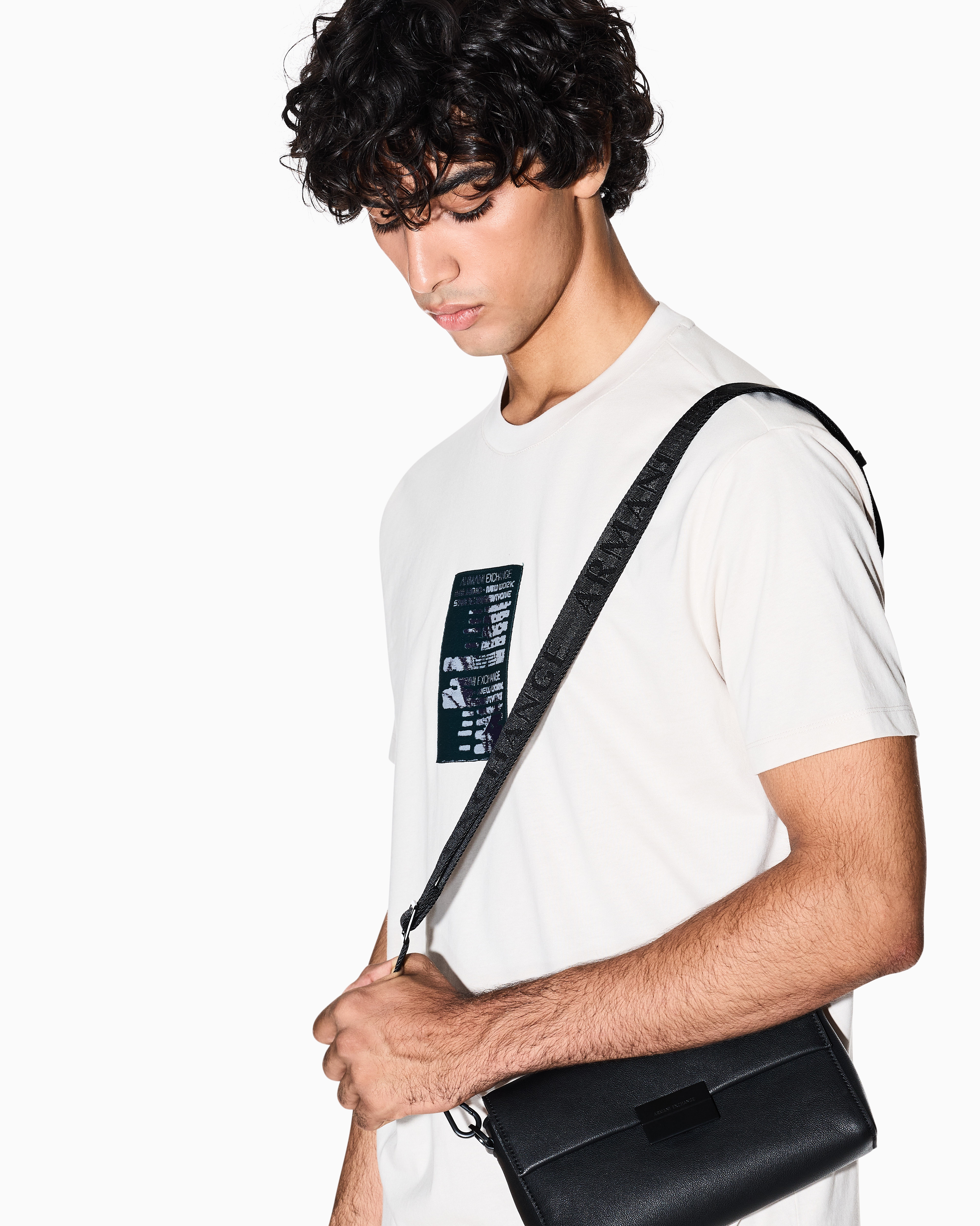 Armani Exchange - Regular fit graphic print T-shirt, Man, White, Size: