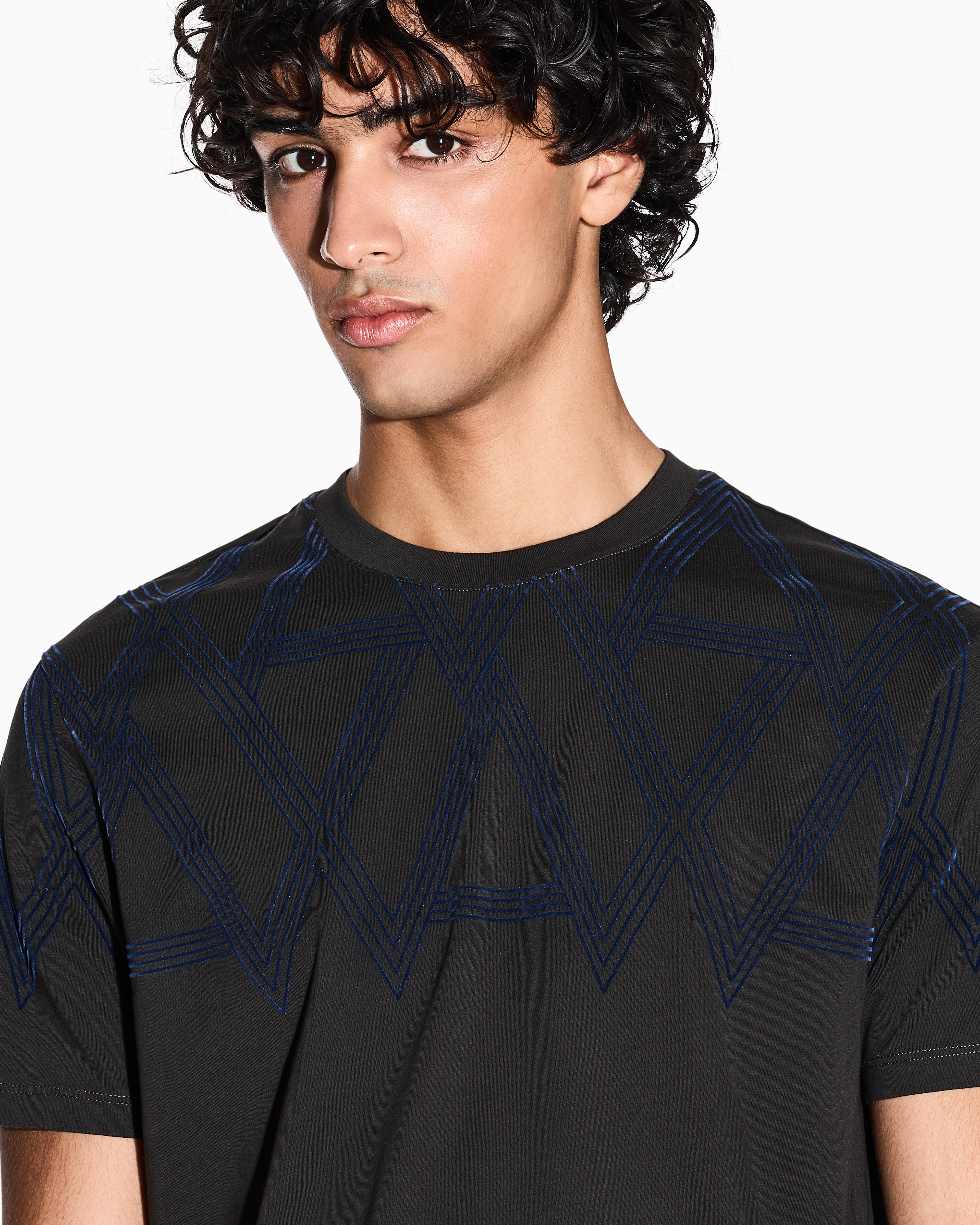 Armani Exchange - Regular fit T-shirt with maxi print, Man, Brown, Size: