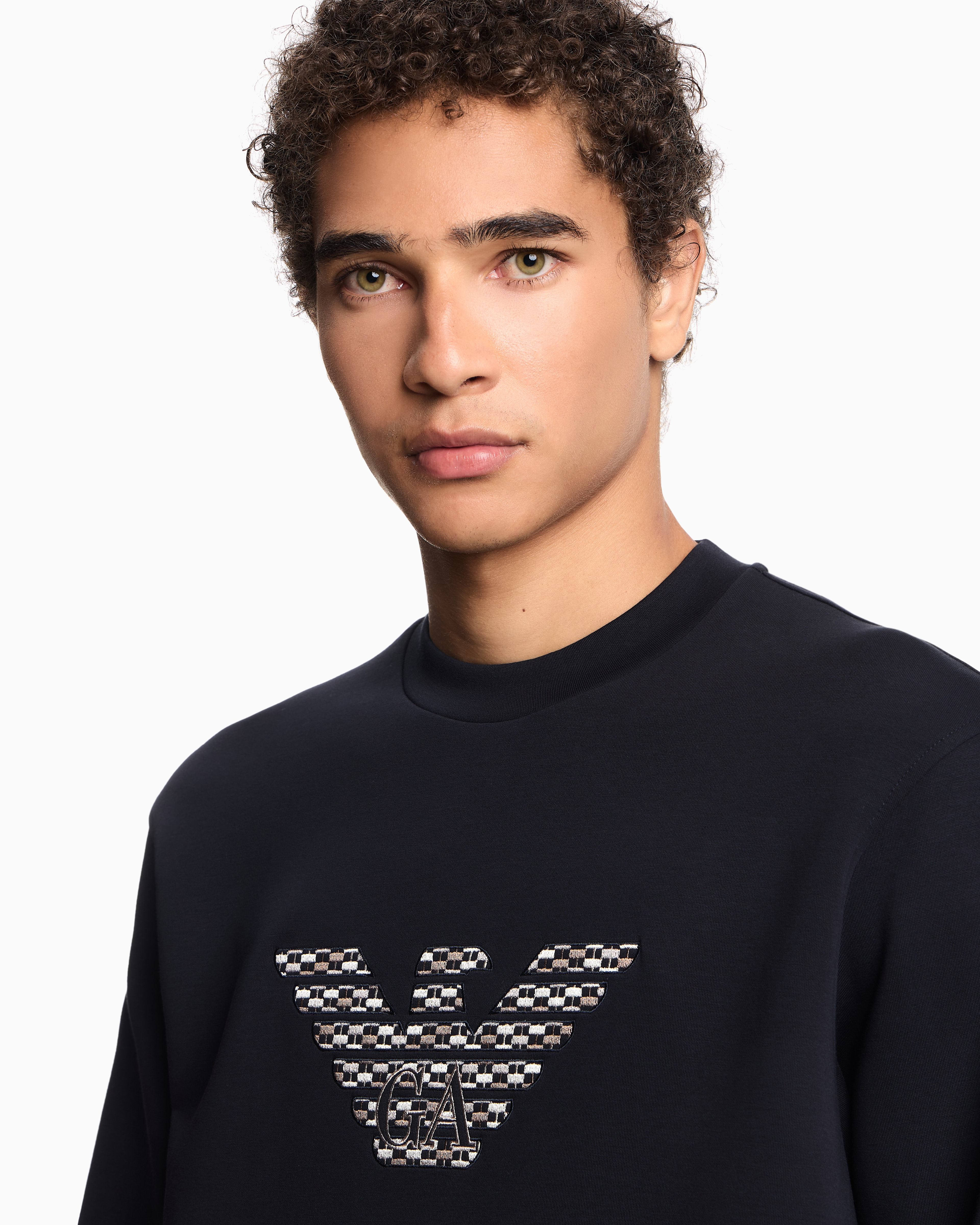 ASV double-jersey sweatshirt with oversized embroidery | Emporio