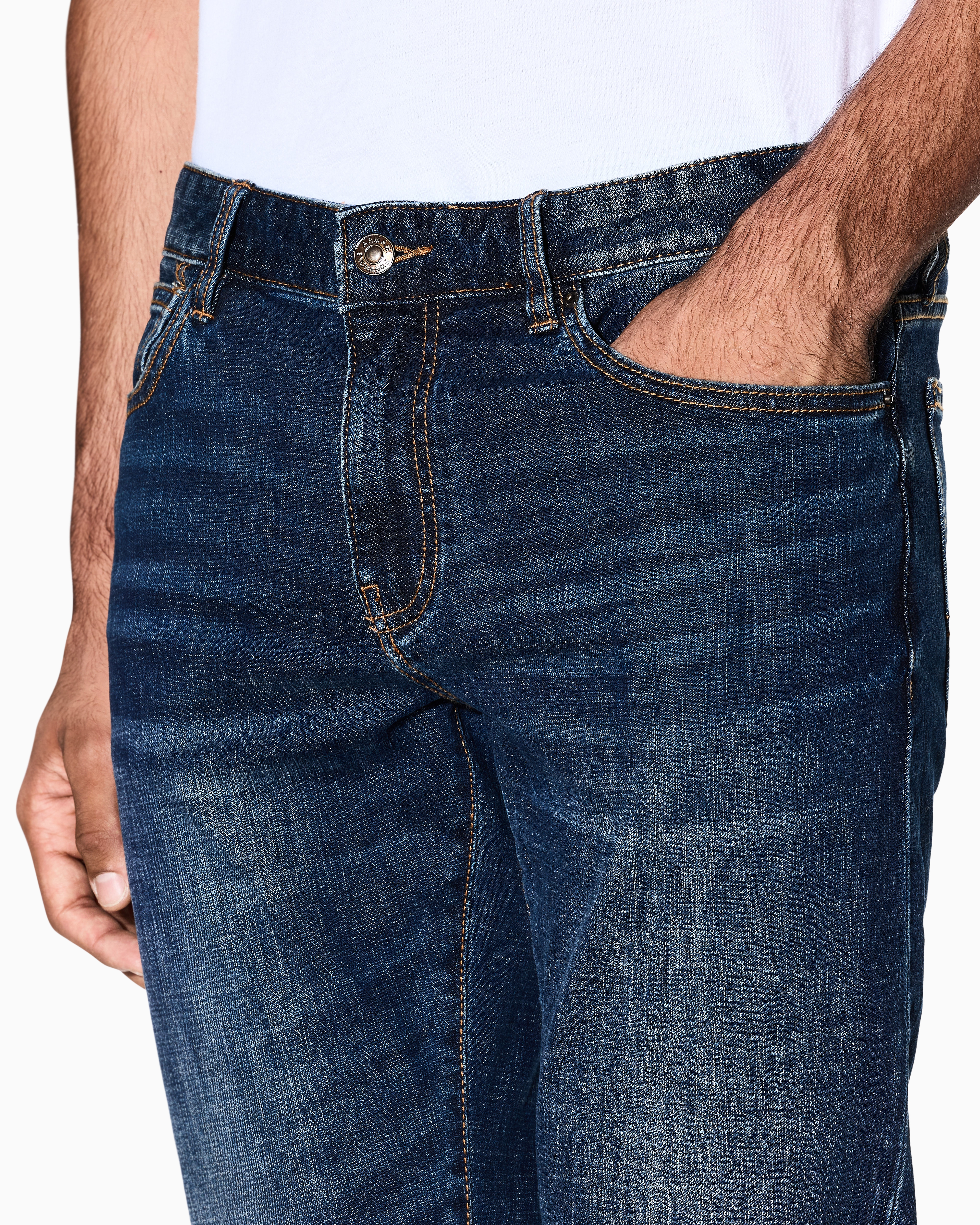 Armani Exchange - Stretch denim skinny jeans, Man, Blue, Size:
