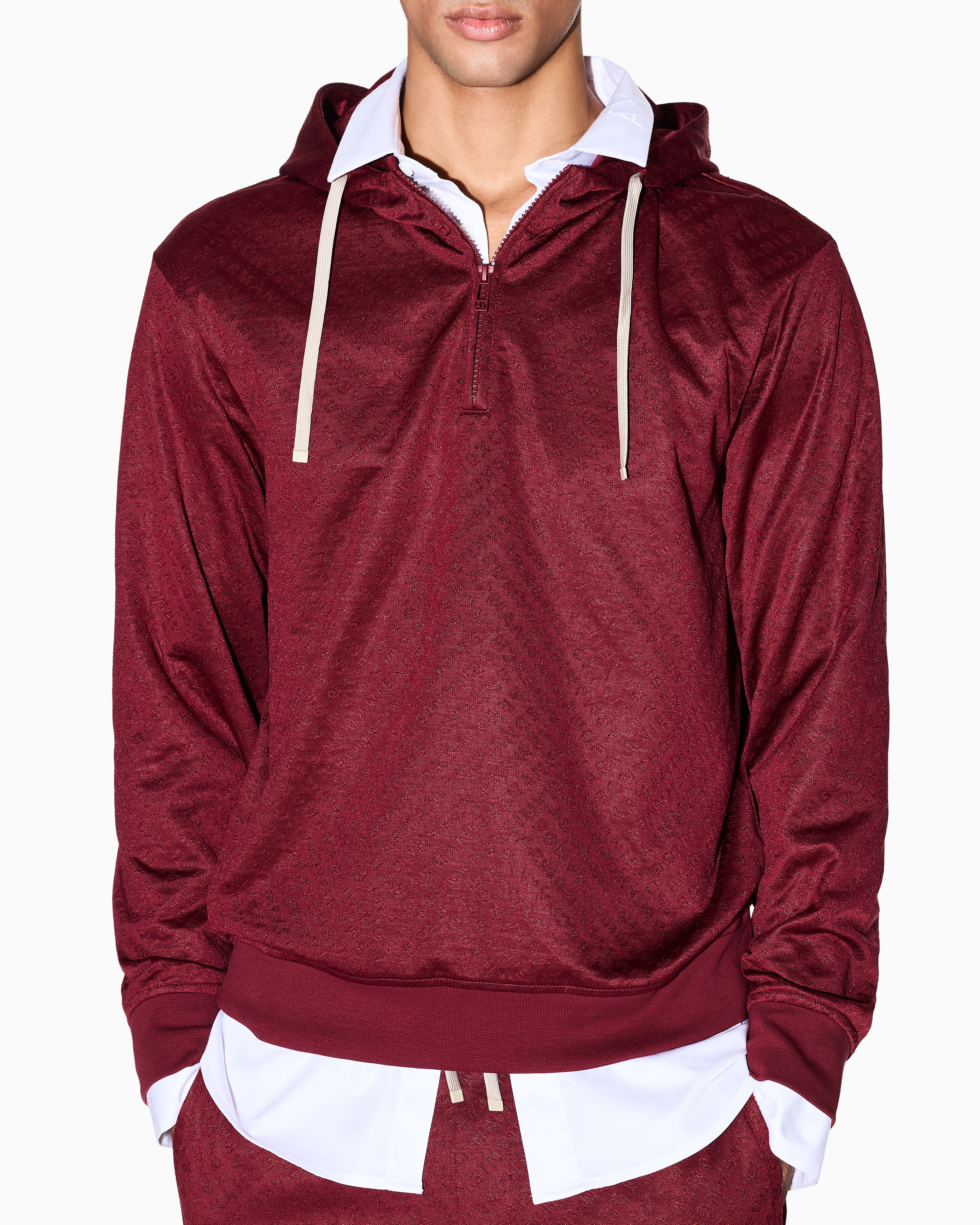 Armani Exchange - Micro texture hoodie, Man, Red, Size: