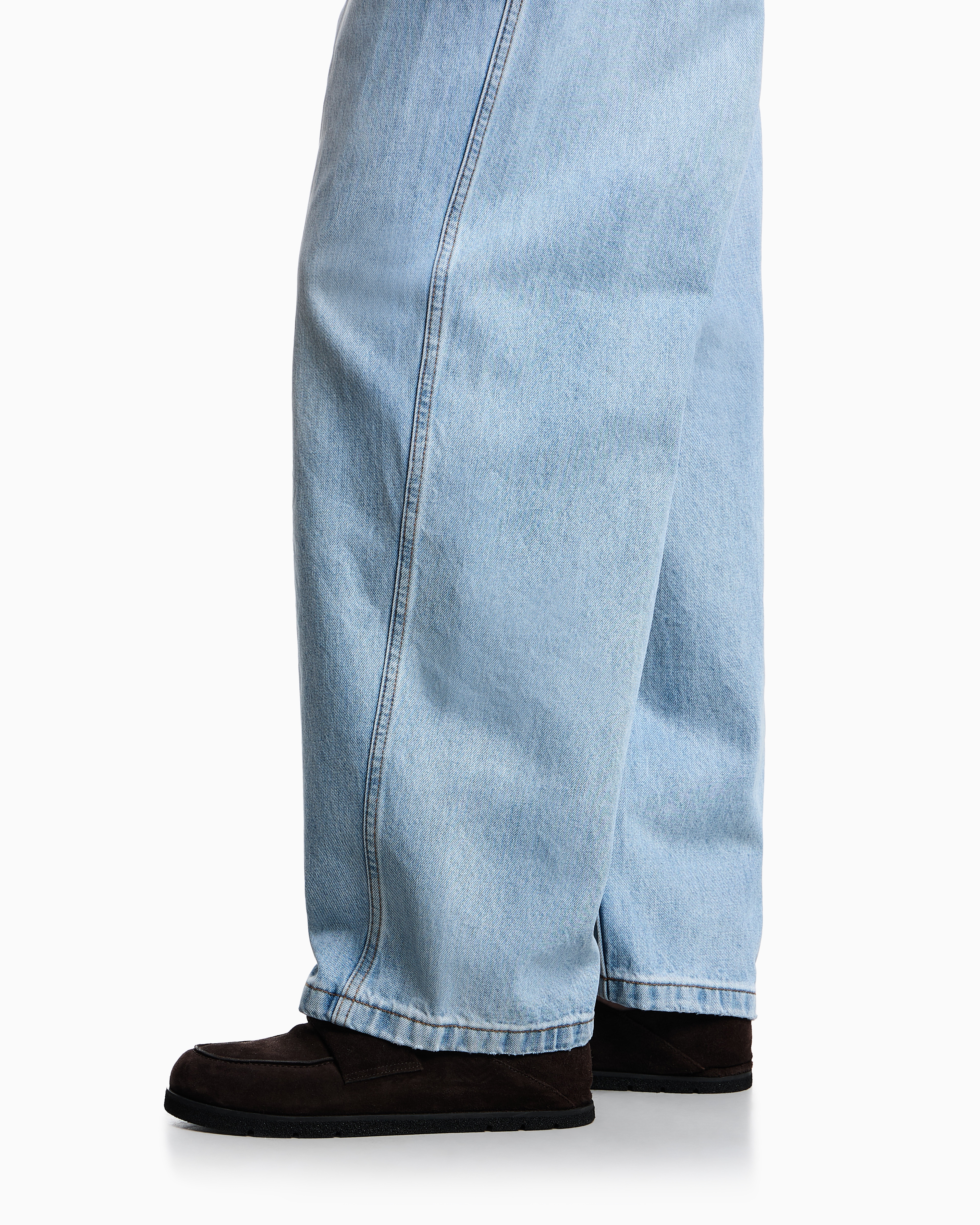 J80 baggy twist-fit, stone-washed denim jeans | Emporio Armani