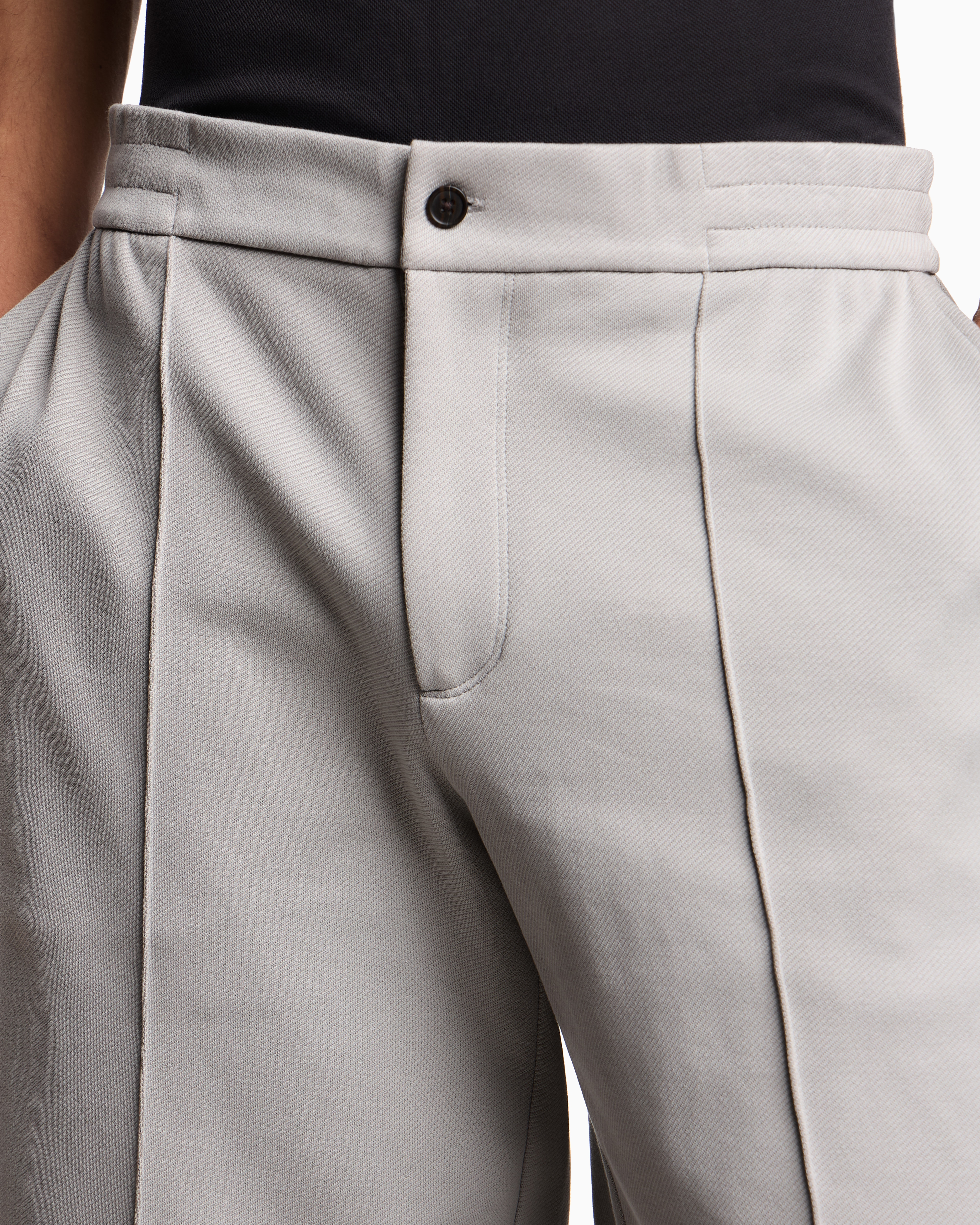 Emporio Armani - Jersey Bermuda shorts with ribs, Man, Grey, Size: