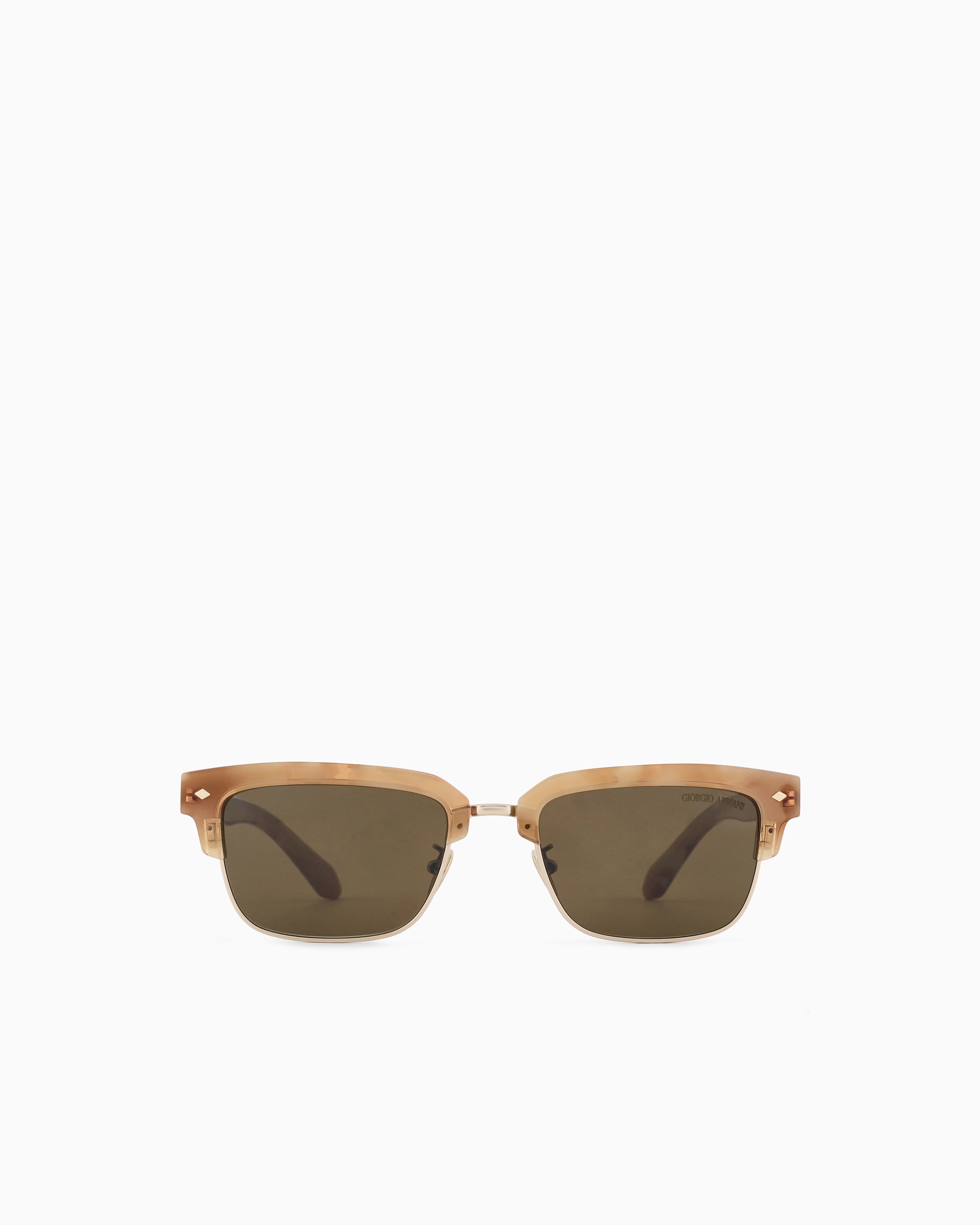 Giorgio Armani Rectangular Sunglasses In Brown
