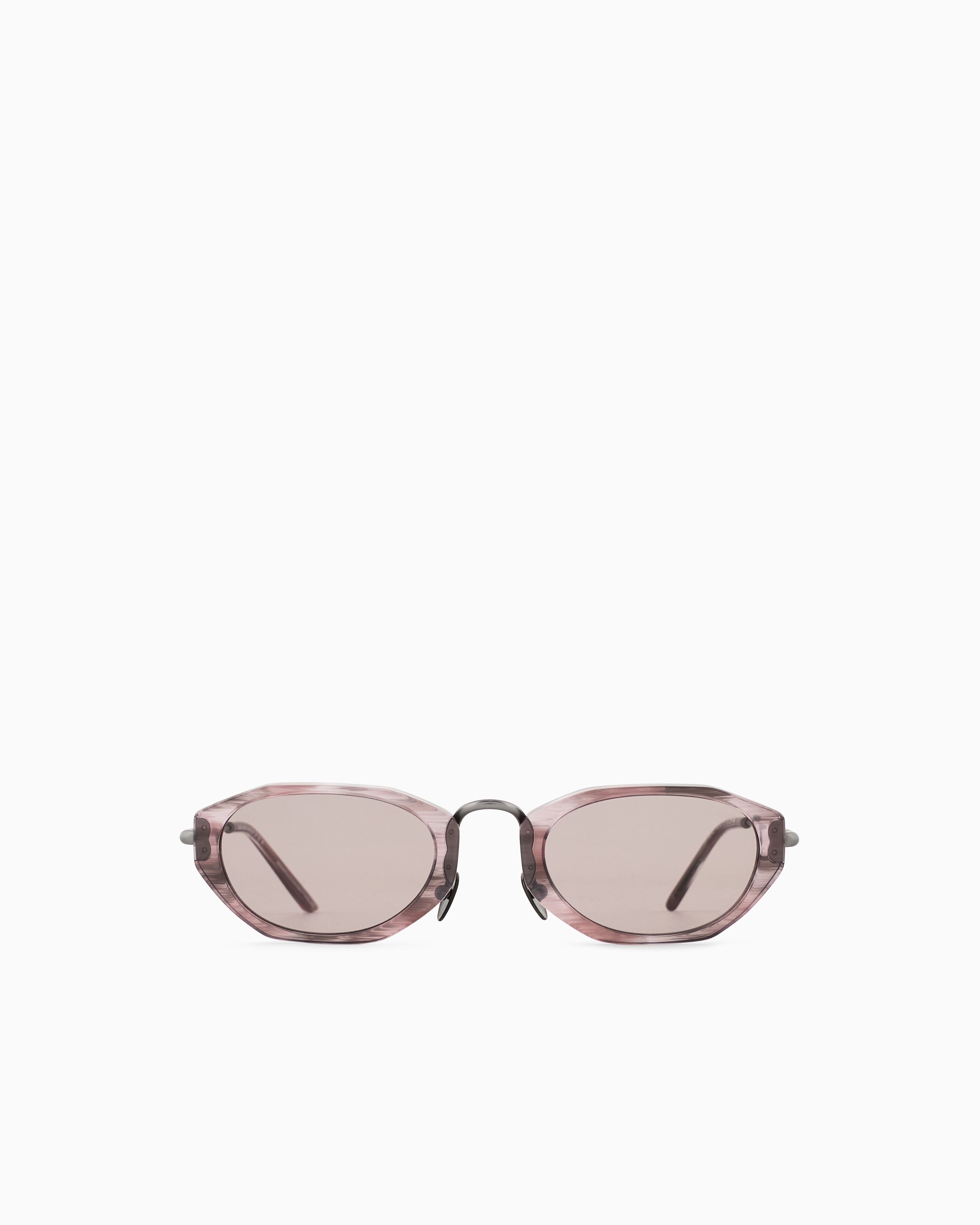 Giorgio Armani Lunettes De Soleil Hexagonales In Neutral