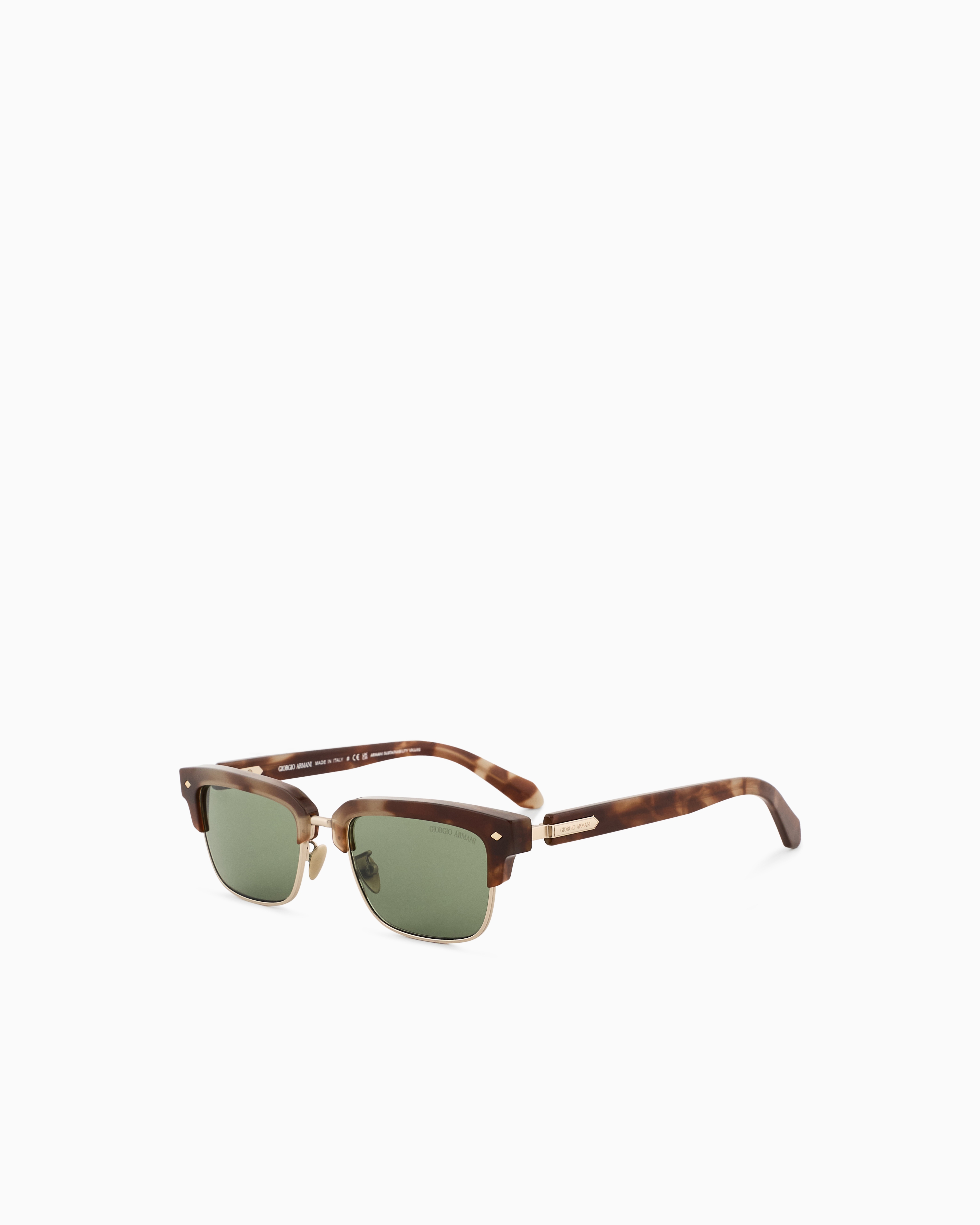 Giorgio Armani Rectangular Sunglasses In Brown