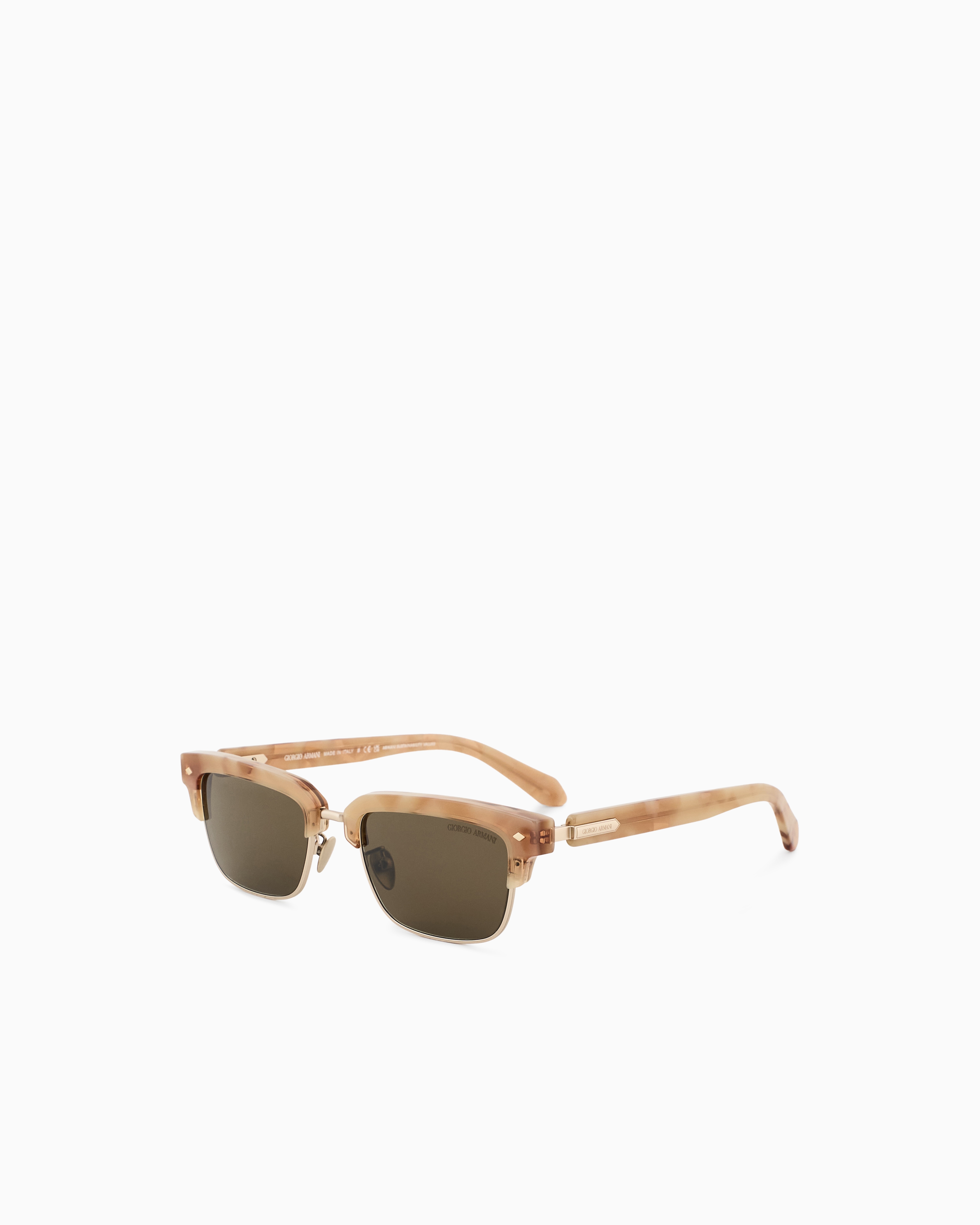 Giorgio Armani Rectangular Sunglasses In Brown