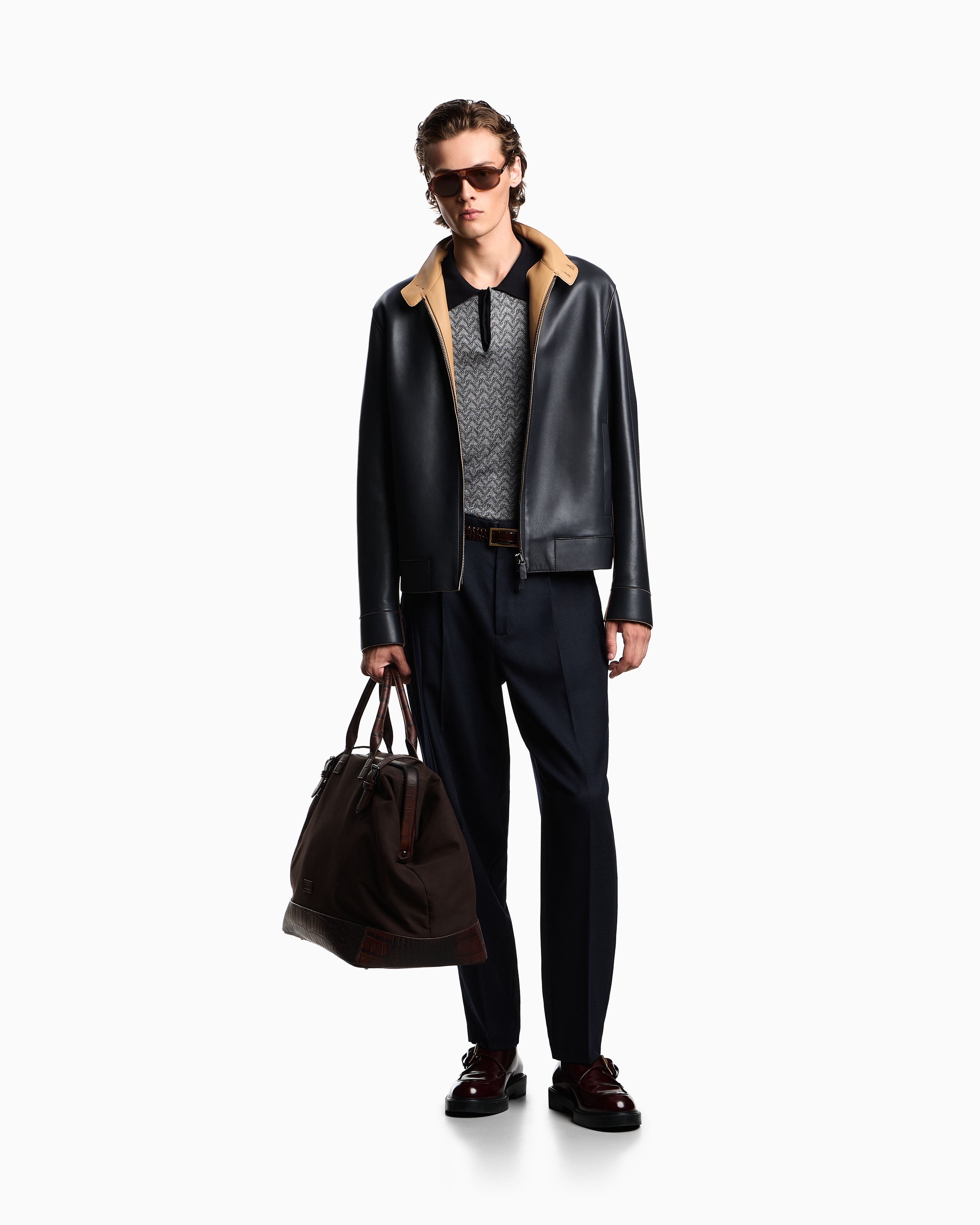 極希少 20SS エンポリオアルマーニ ジャガード シェブロン ダブル スーツ 極希少 20SS エンポリオアルマーニ ジャガード シェブロン ダブル