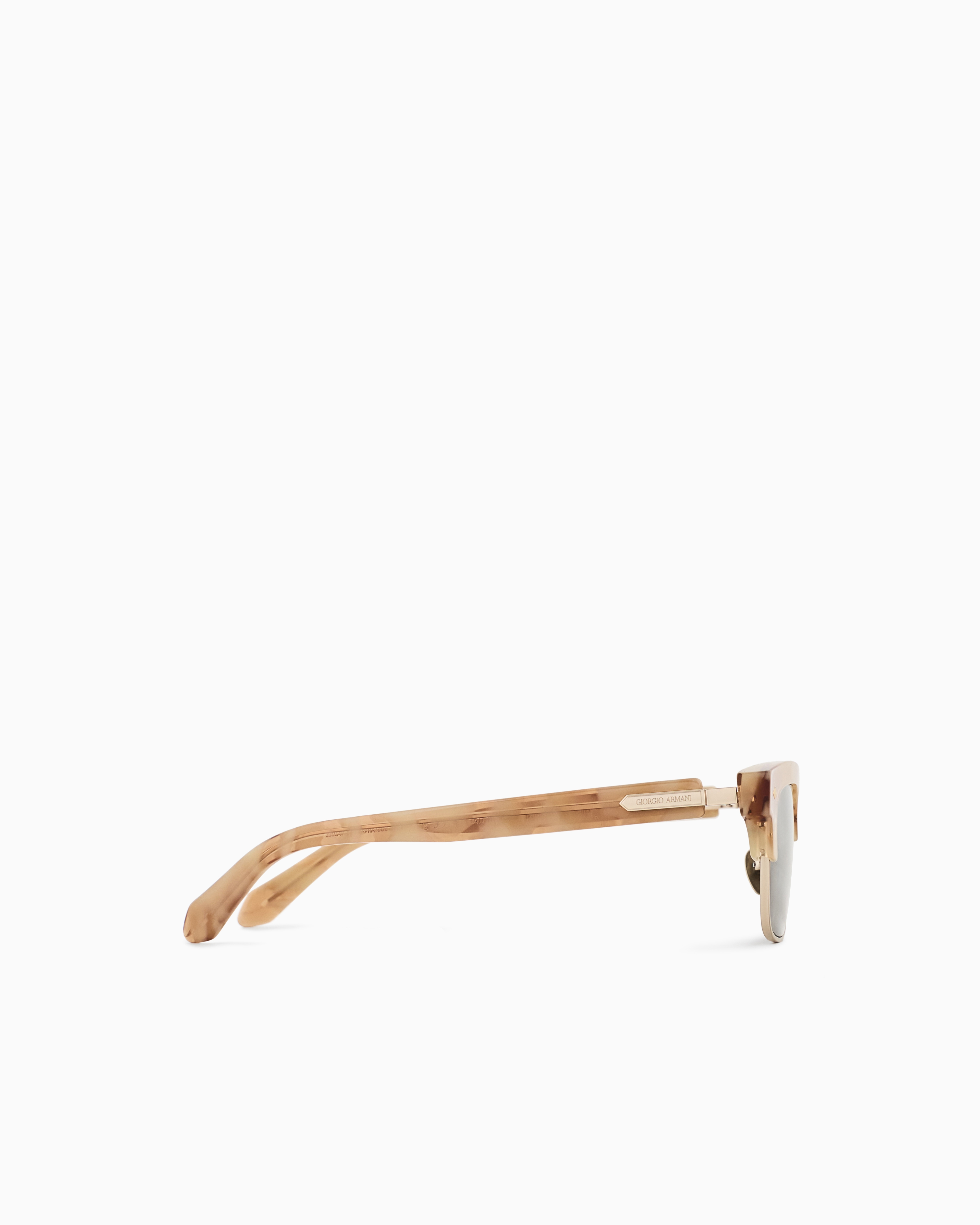 Giorgio Armani Rectangular Sunglasses In Brown
