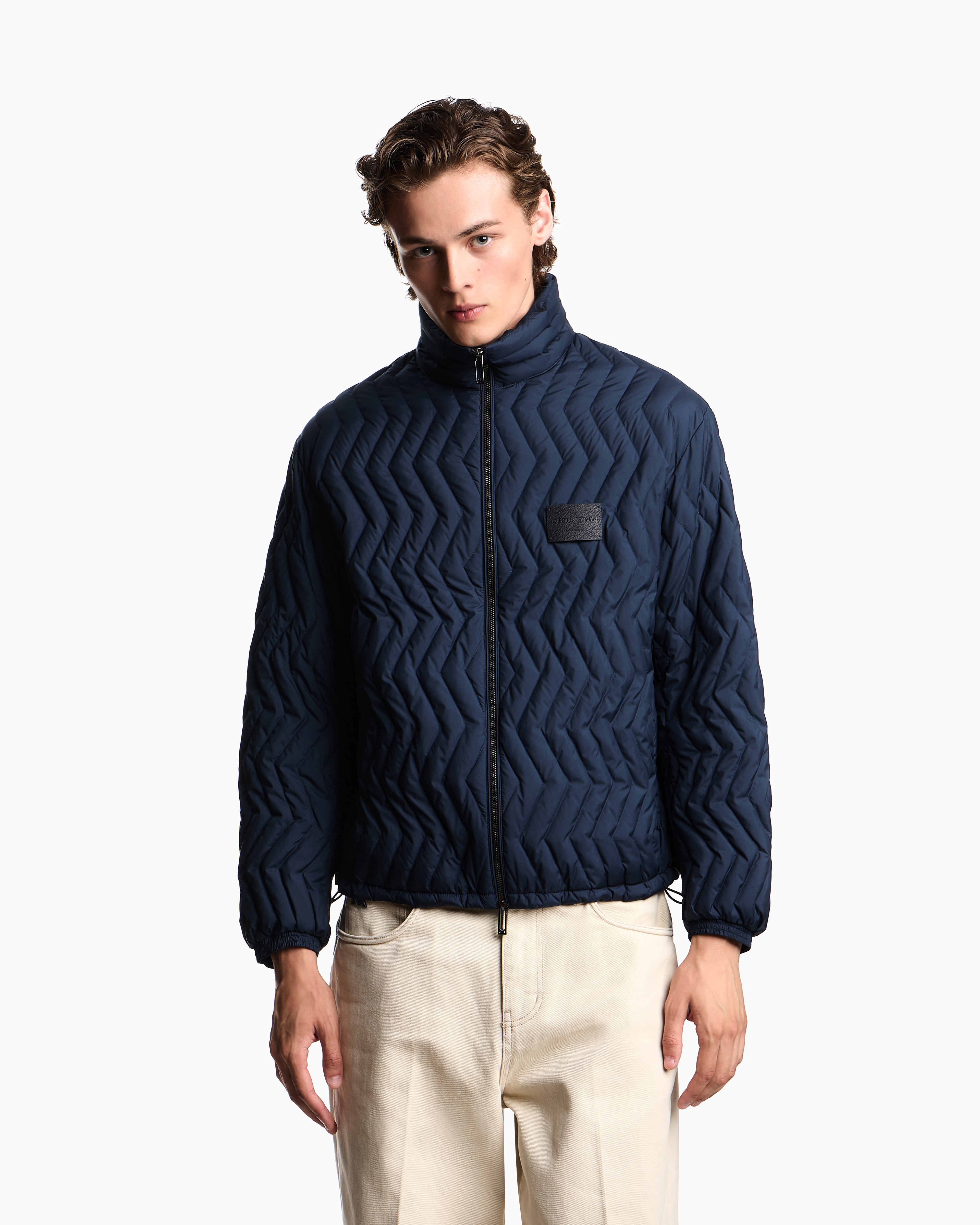GIORGIO ARMANI ジップアップベスト 薄手 ネイビー/RW394 GIORGIO ARMANI ジップアップベスト 薄手 ネイビー/RW394