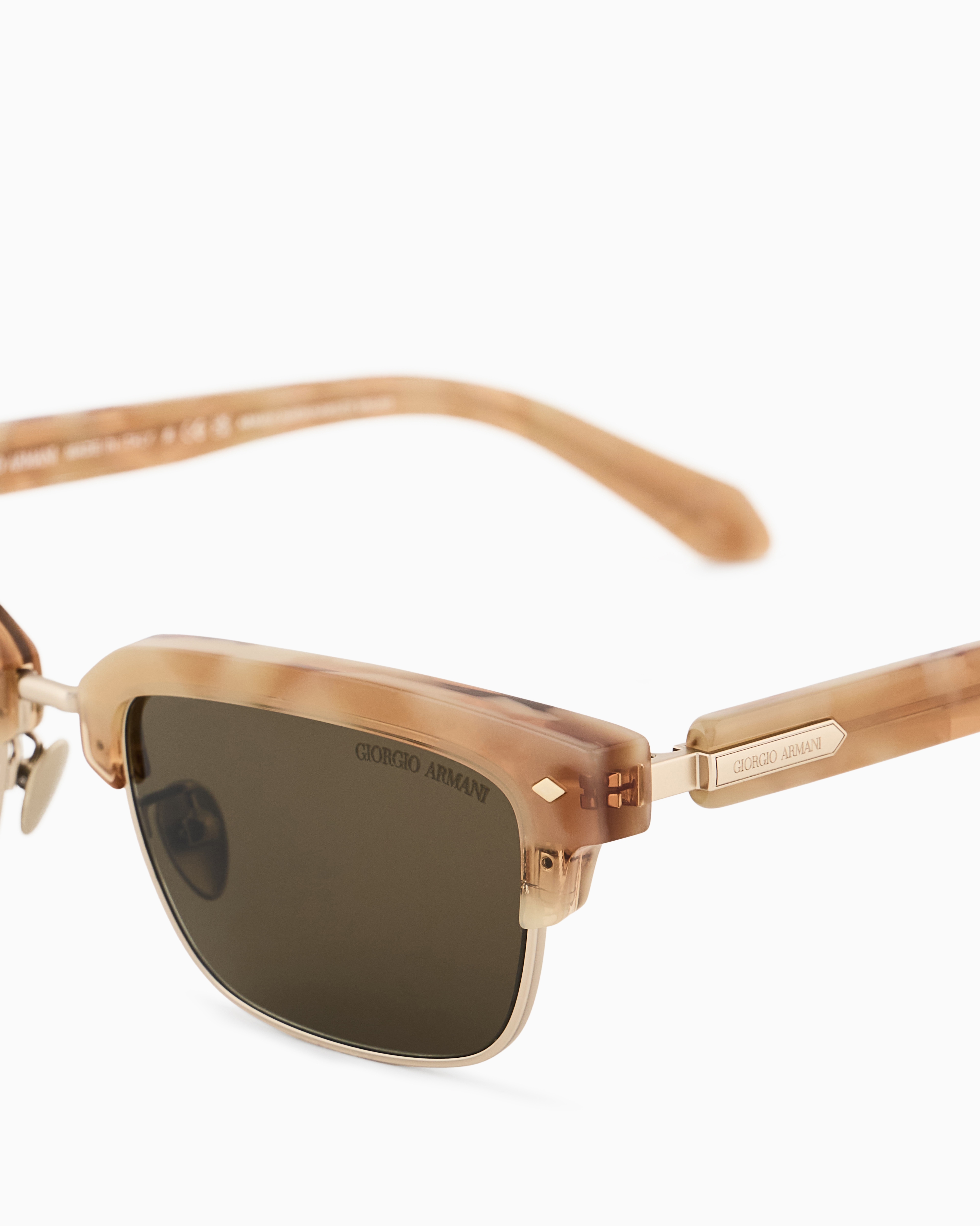 Giorgio Armani Rectangular Sunglasses In Brown