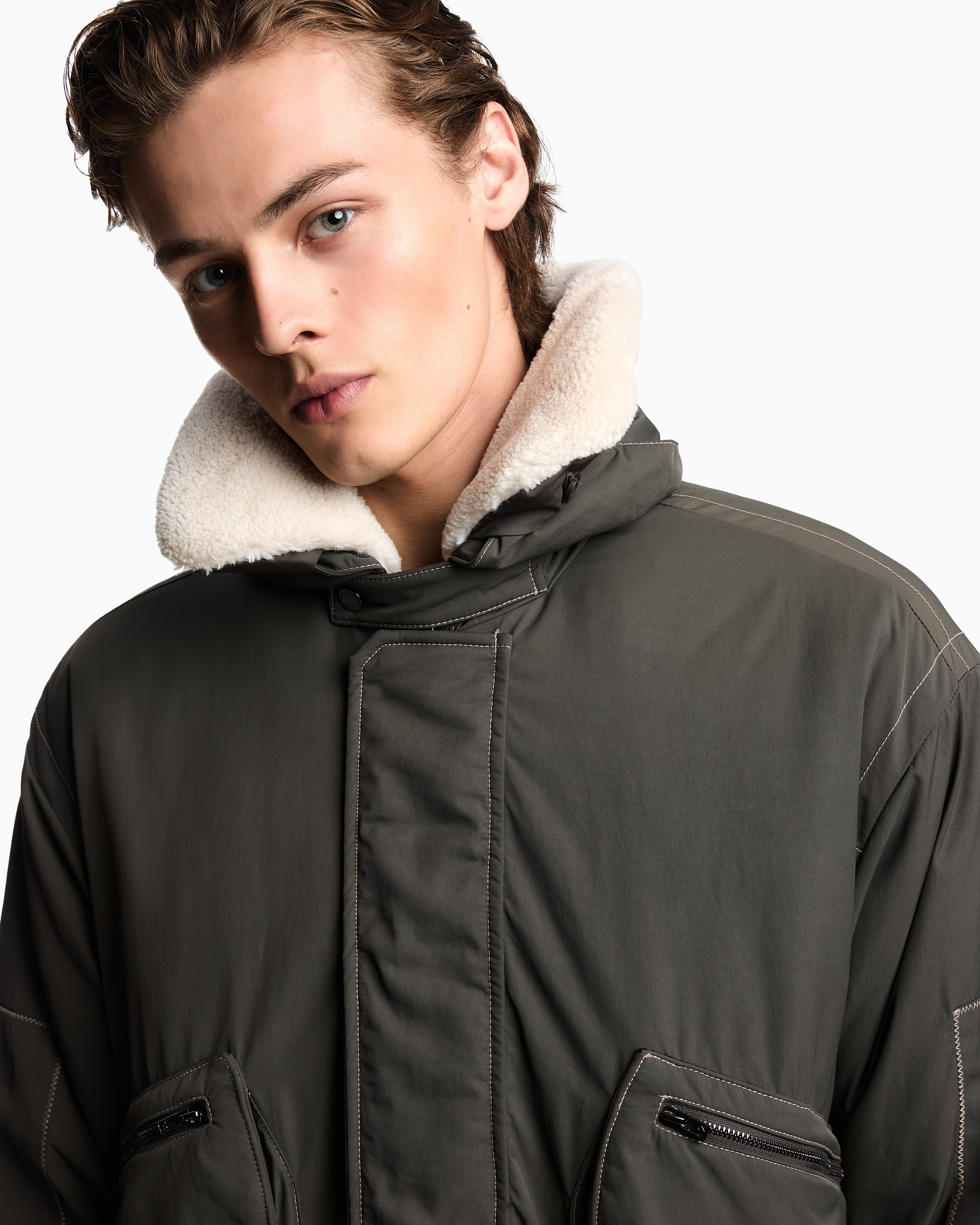 EMPORIO ARMANI ストレッチナイロンジャケット カーキ EMPORIO ARMANI ストレッチナイロンジャケット カーキ（三越伊勢丹