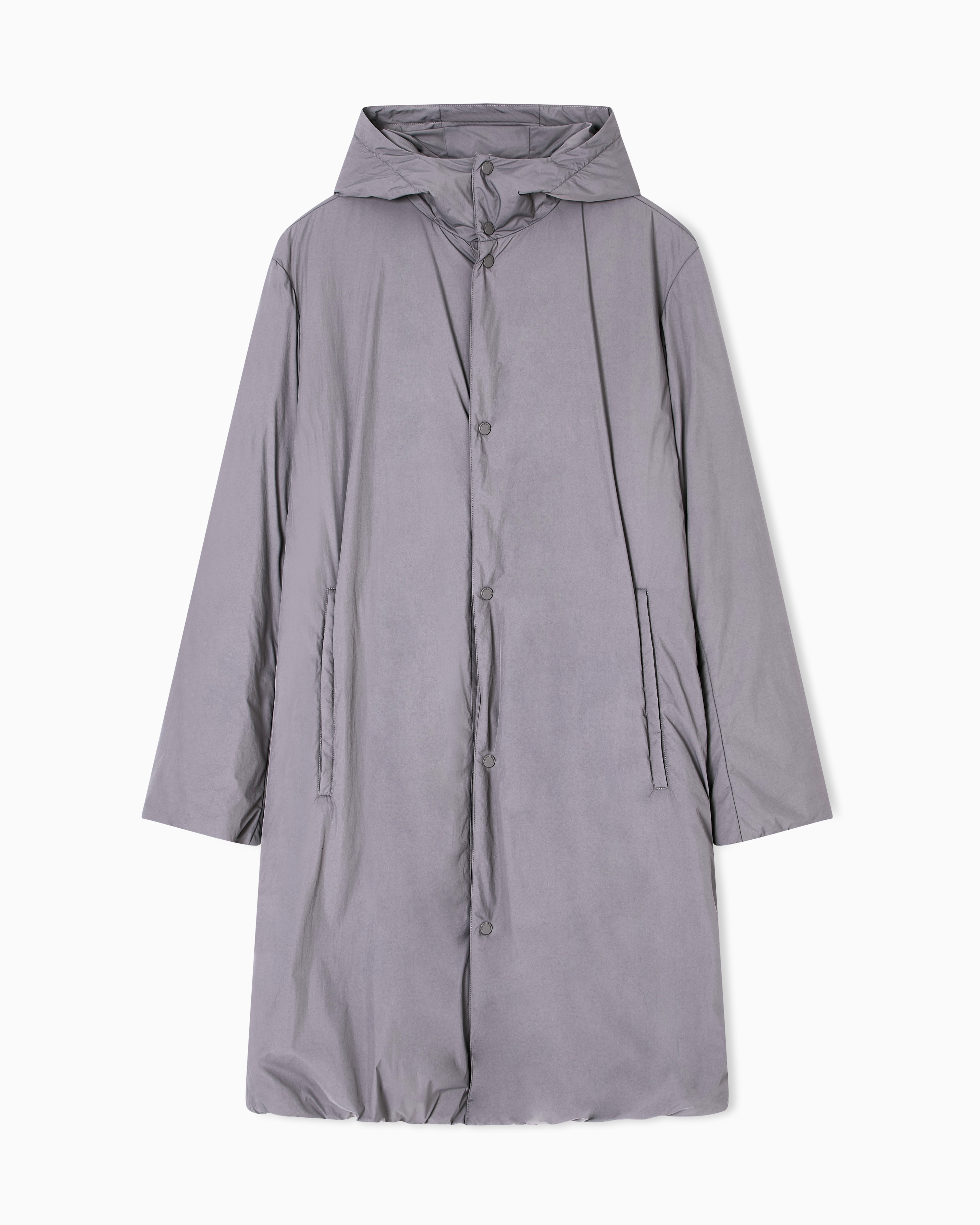 Armani Exchange - Wide trench coat with hood, Man, Grey, Size: