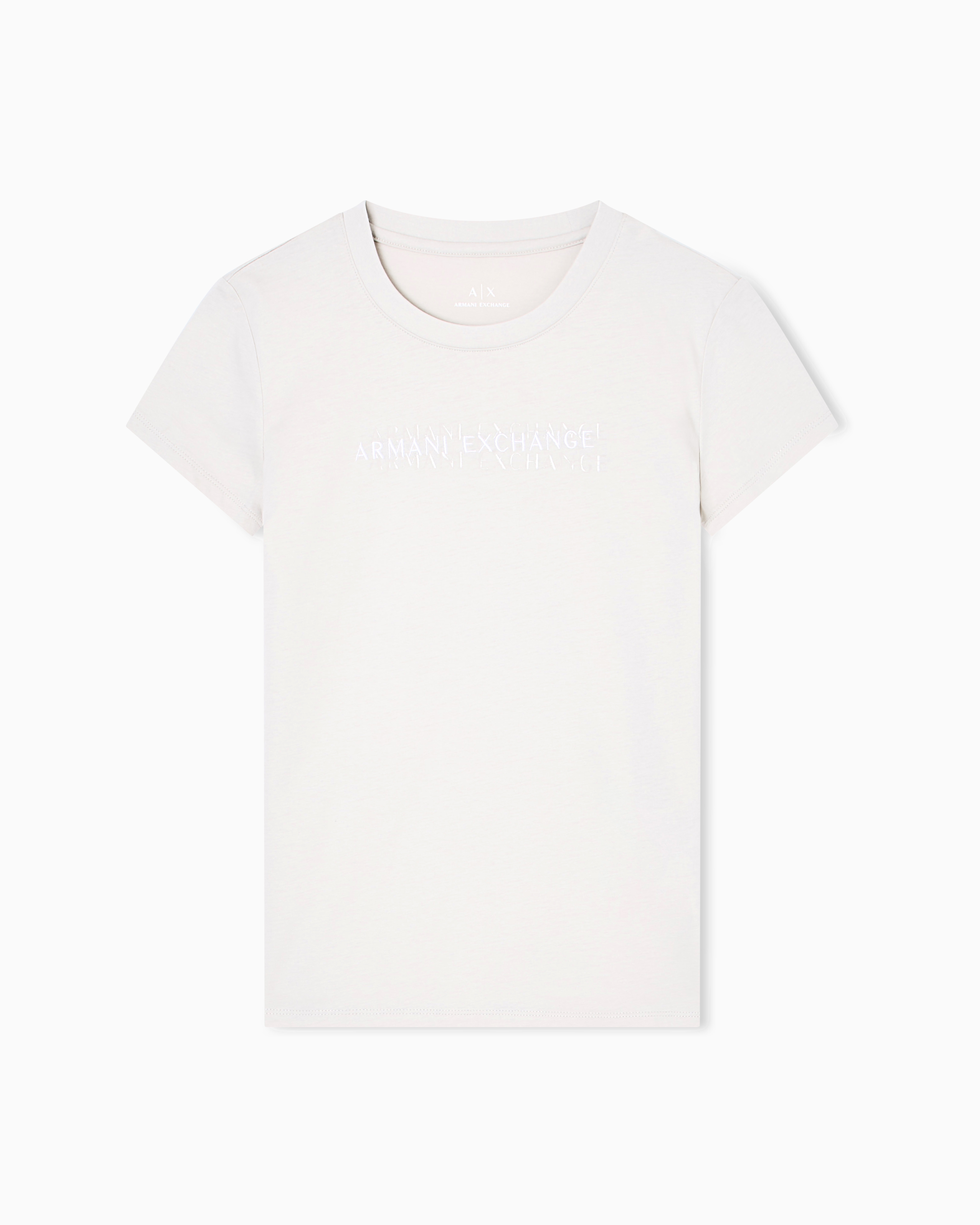 Armani Exchange - Slim Fit T-Shirts, Woman, Beige, Size: S
