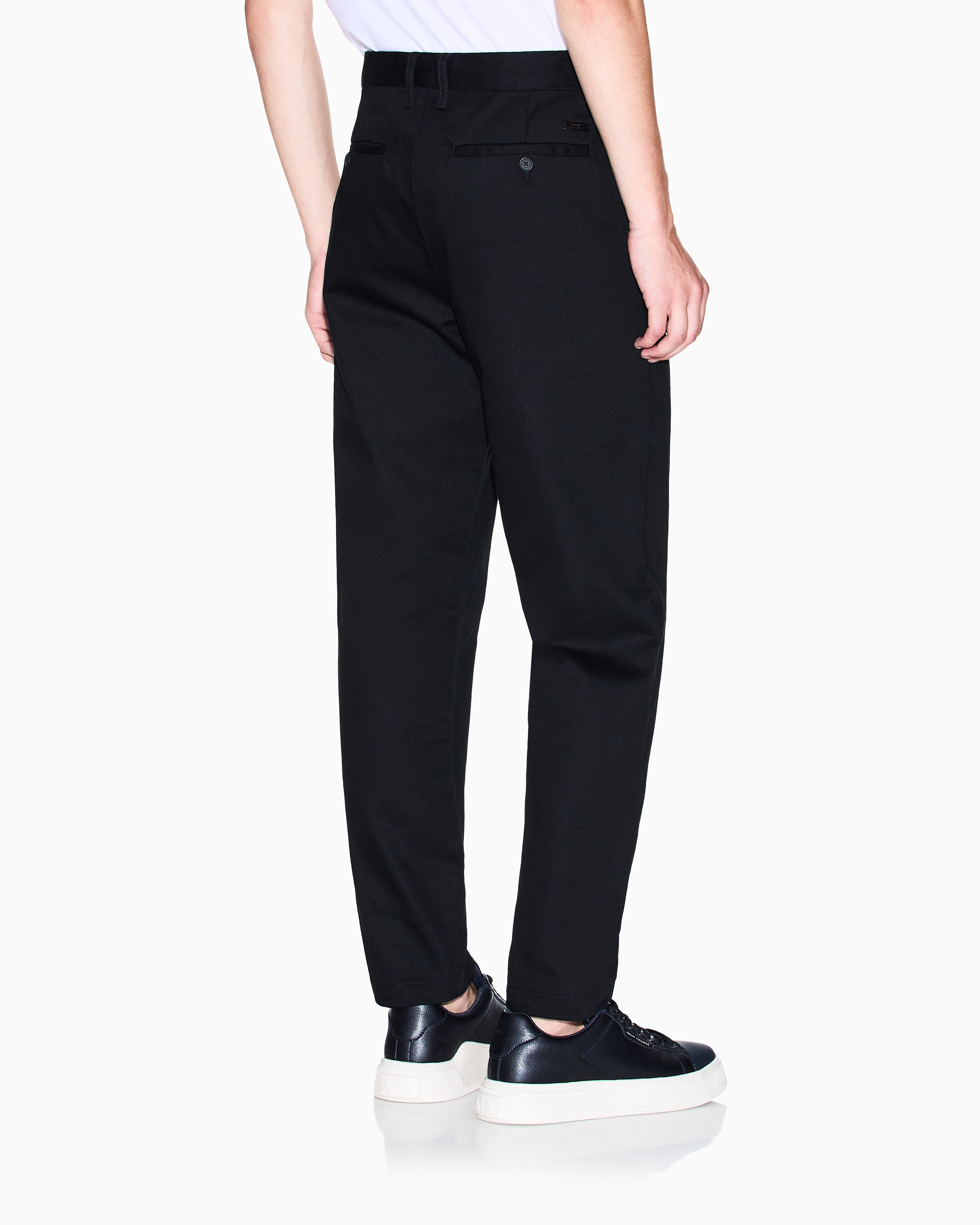 Armani Exchange - Cotton twill chinos, Man, Black, Size: