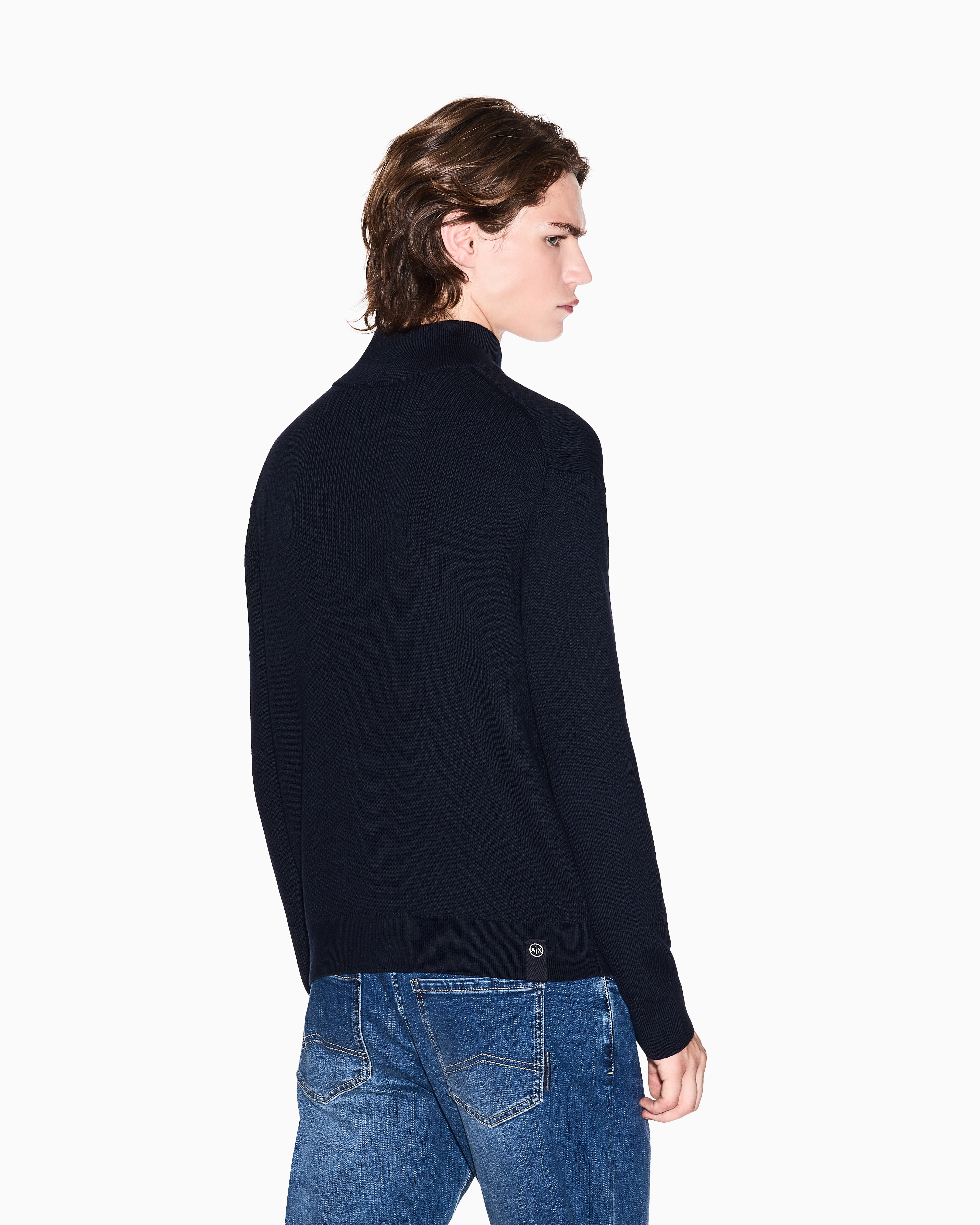 Giorgio Armani ダークネイビー カーディガン ジップアップカーディガン カシミア | Giorgio Armani