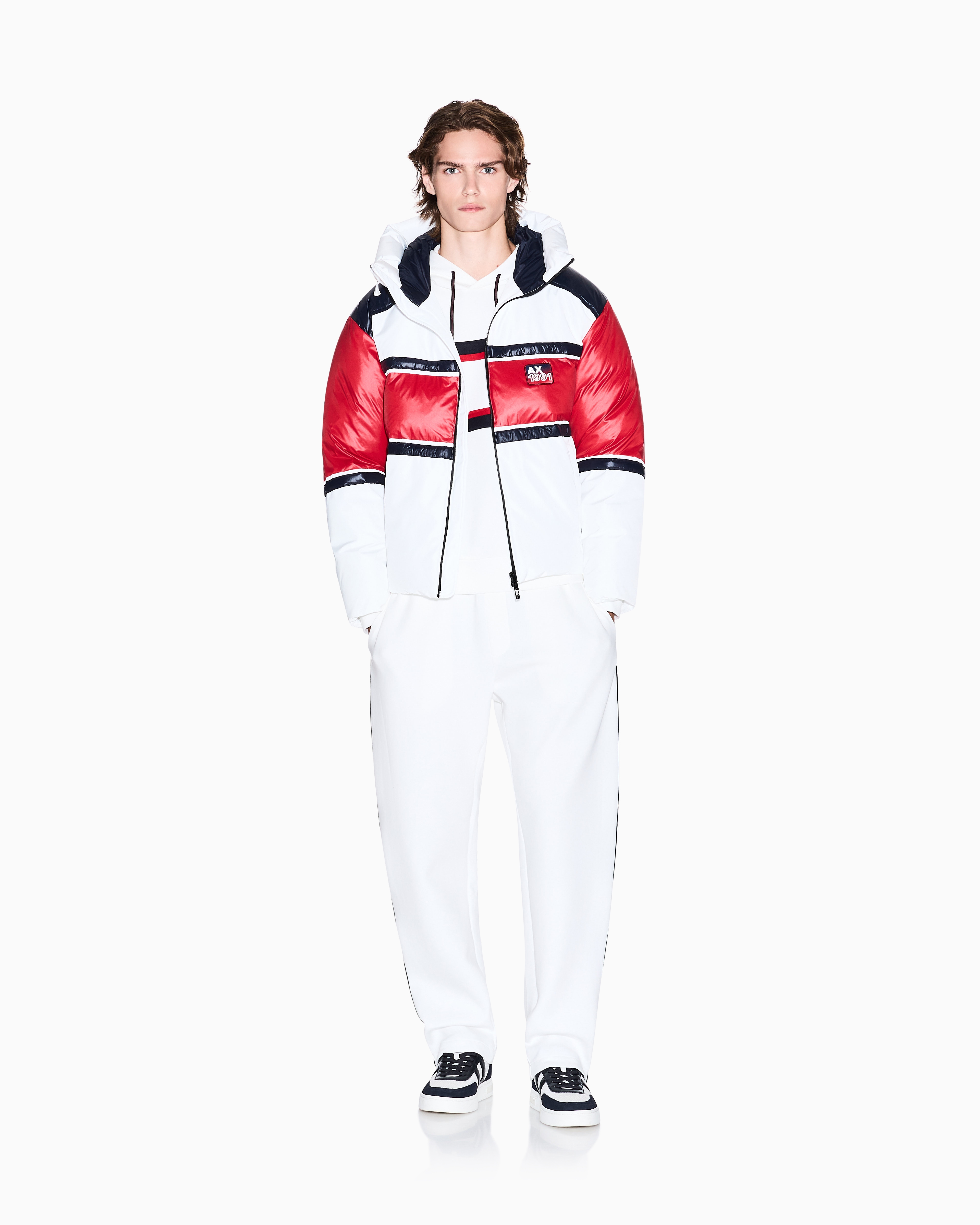 Armani Exchange - Jacket with contrasting bands, Man, White, Size: M