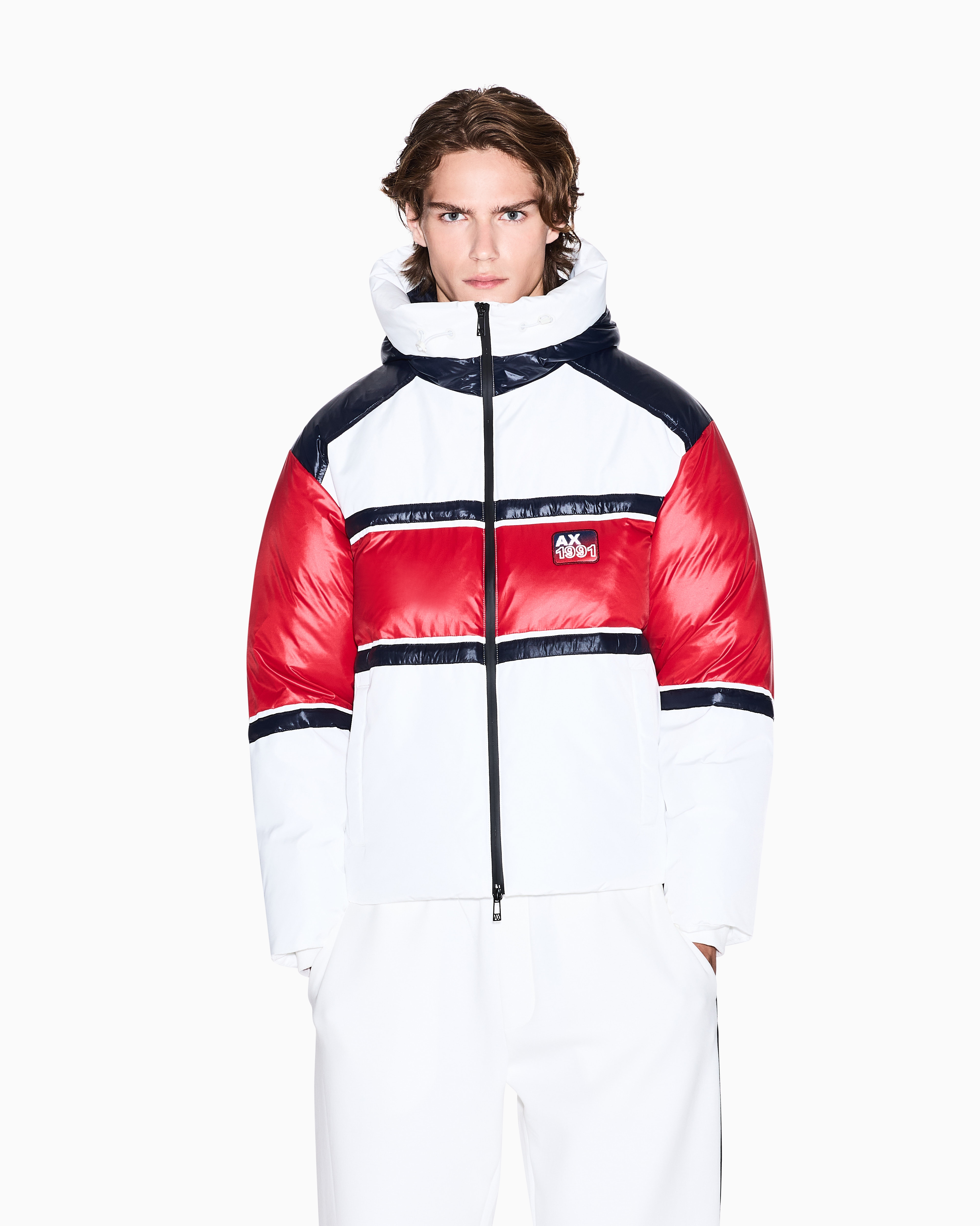 Armani Exchange - Jacket with contrasting bands, Man, White, Size: M
