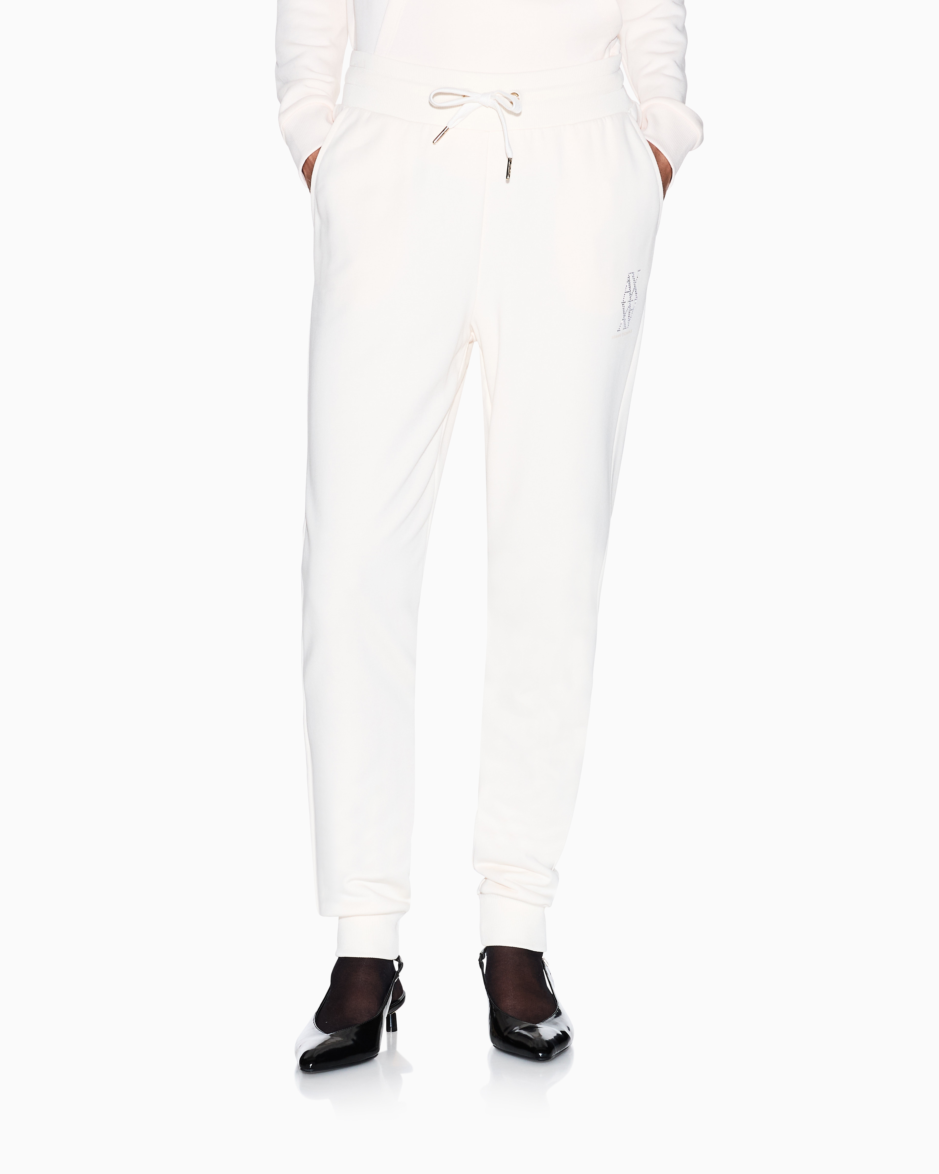 Armani Exchange -  Cotton sweatpants, Woman, White, Size: