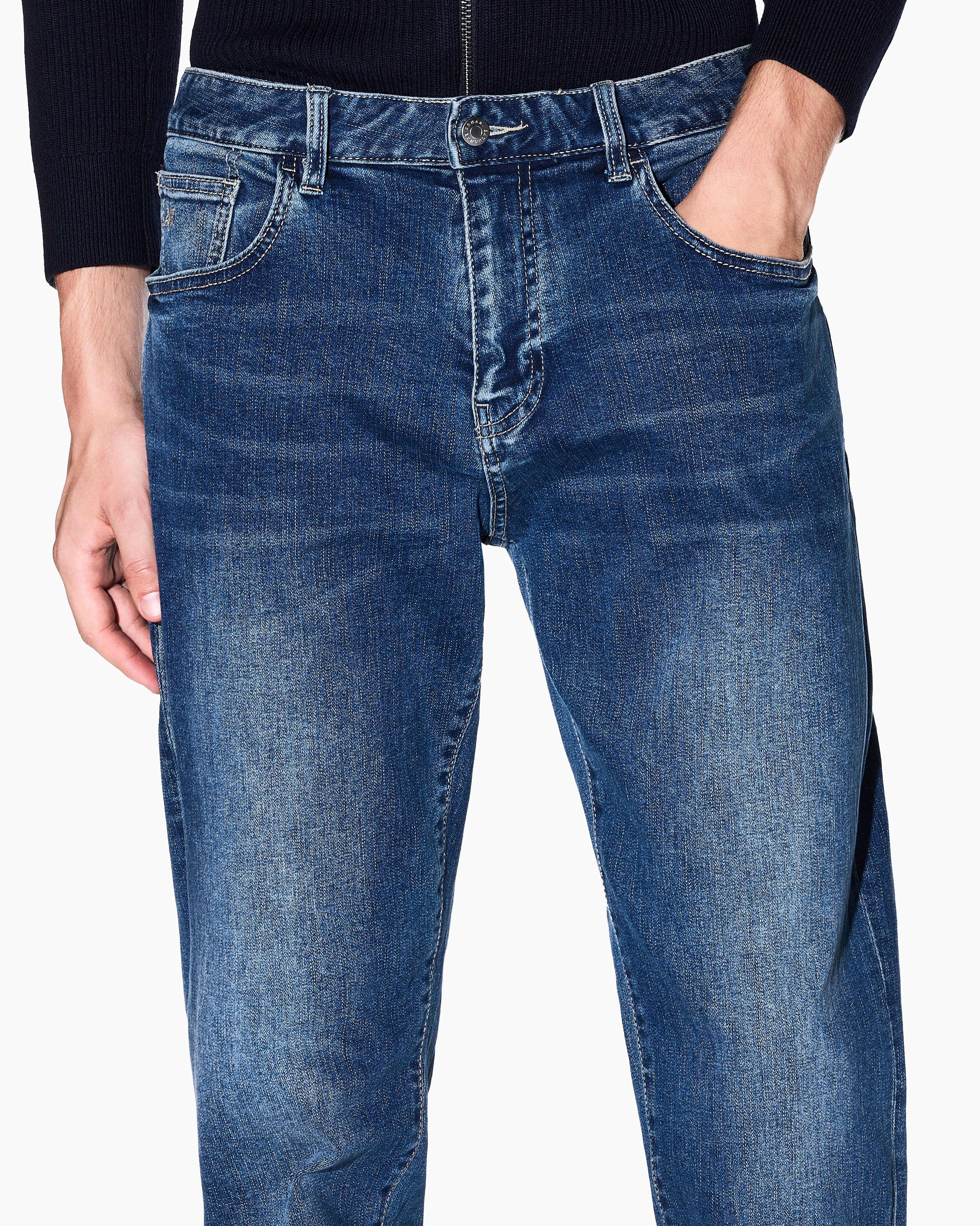 Armani Exchange - Slim Jeans, Man, Blue, Size: