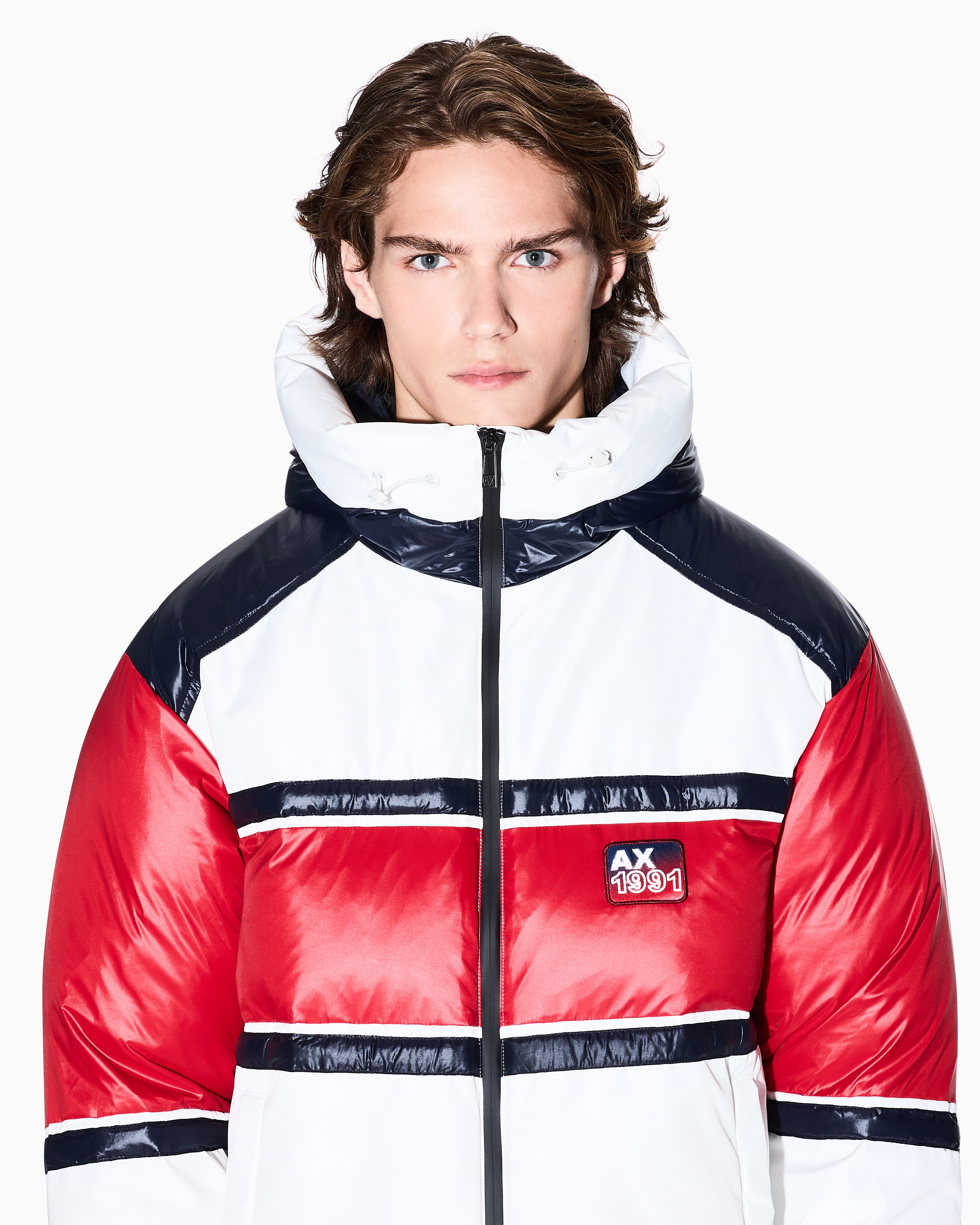 Armani Exchange - Jacket with contrasting bands, Man, White, Size: M