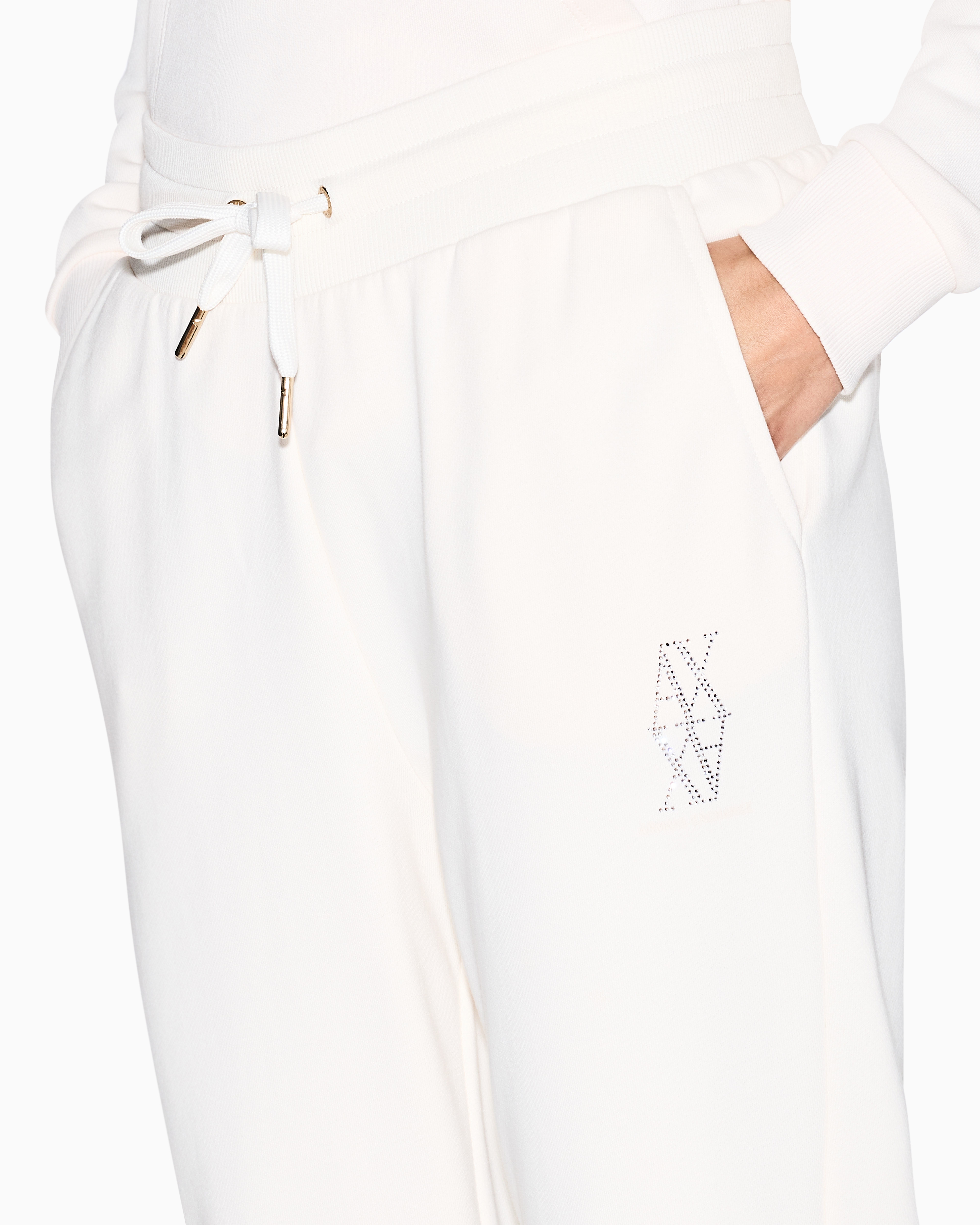 Armani Exchange -  Cotton sweatpants, Woman, White, Size:
