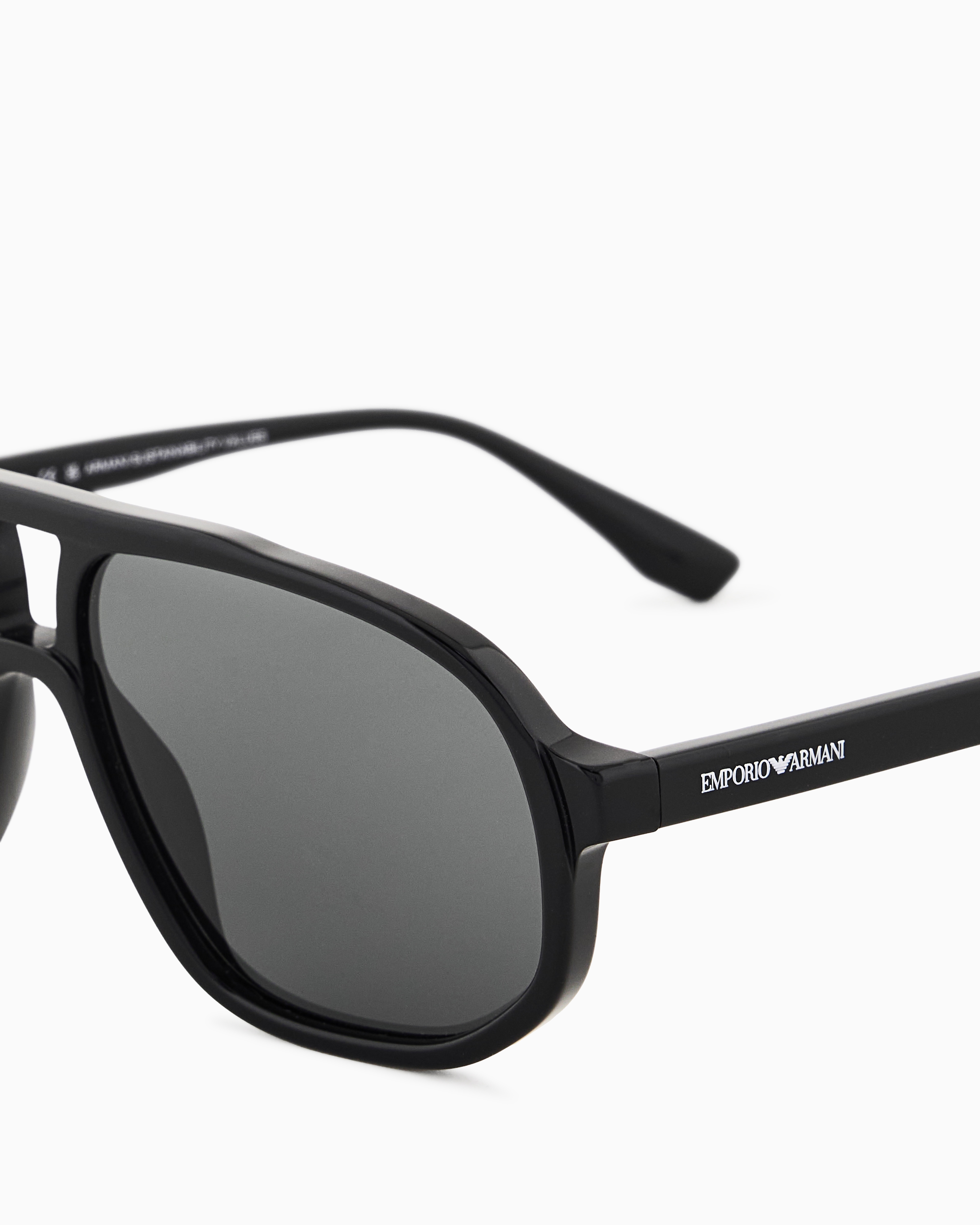 Emporio Armani - Men’s aviator sunglasses, Man, Black, Size: 57L