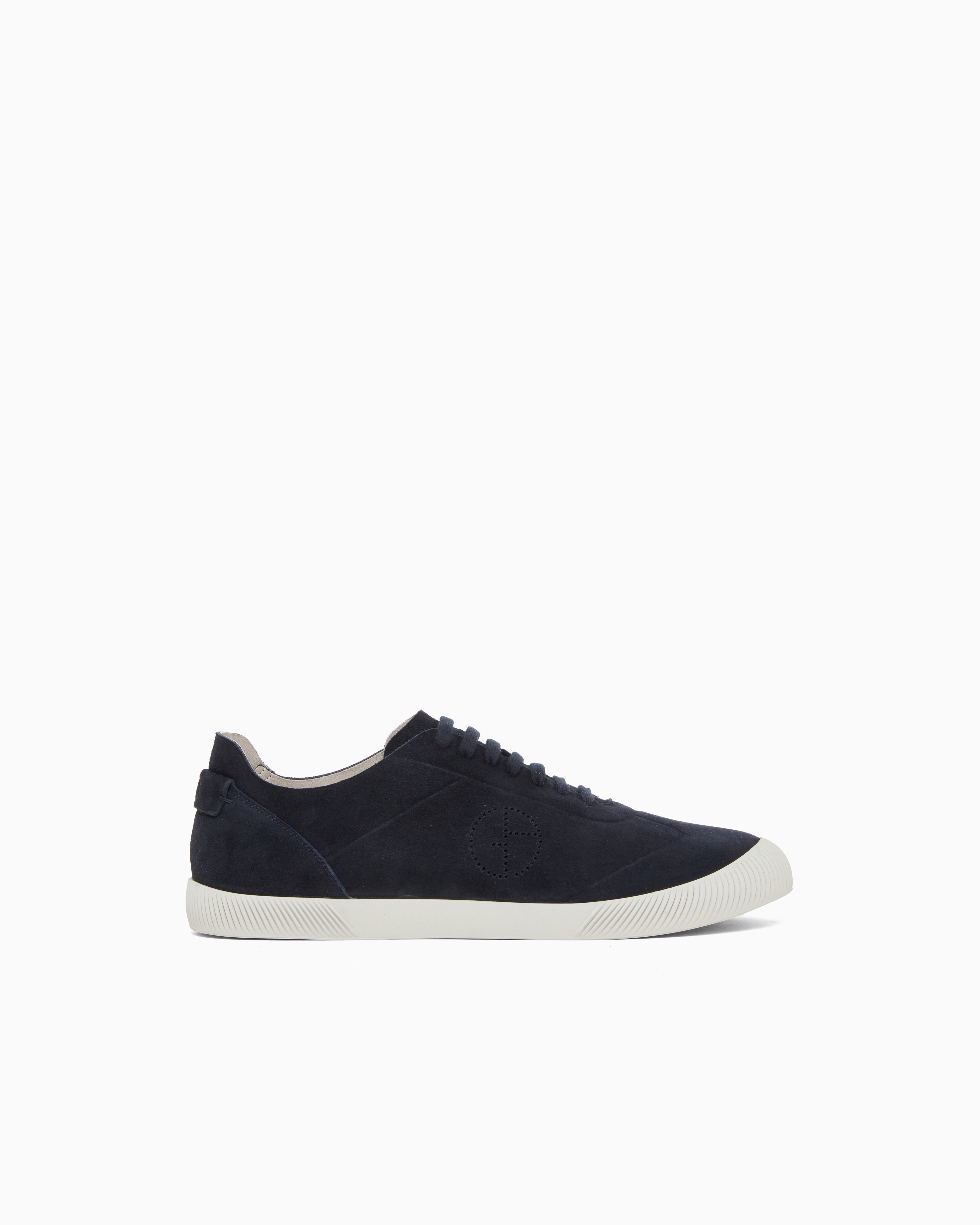 Giorgio Armani Navy Blue Suede Sneakers