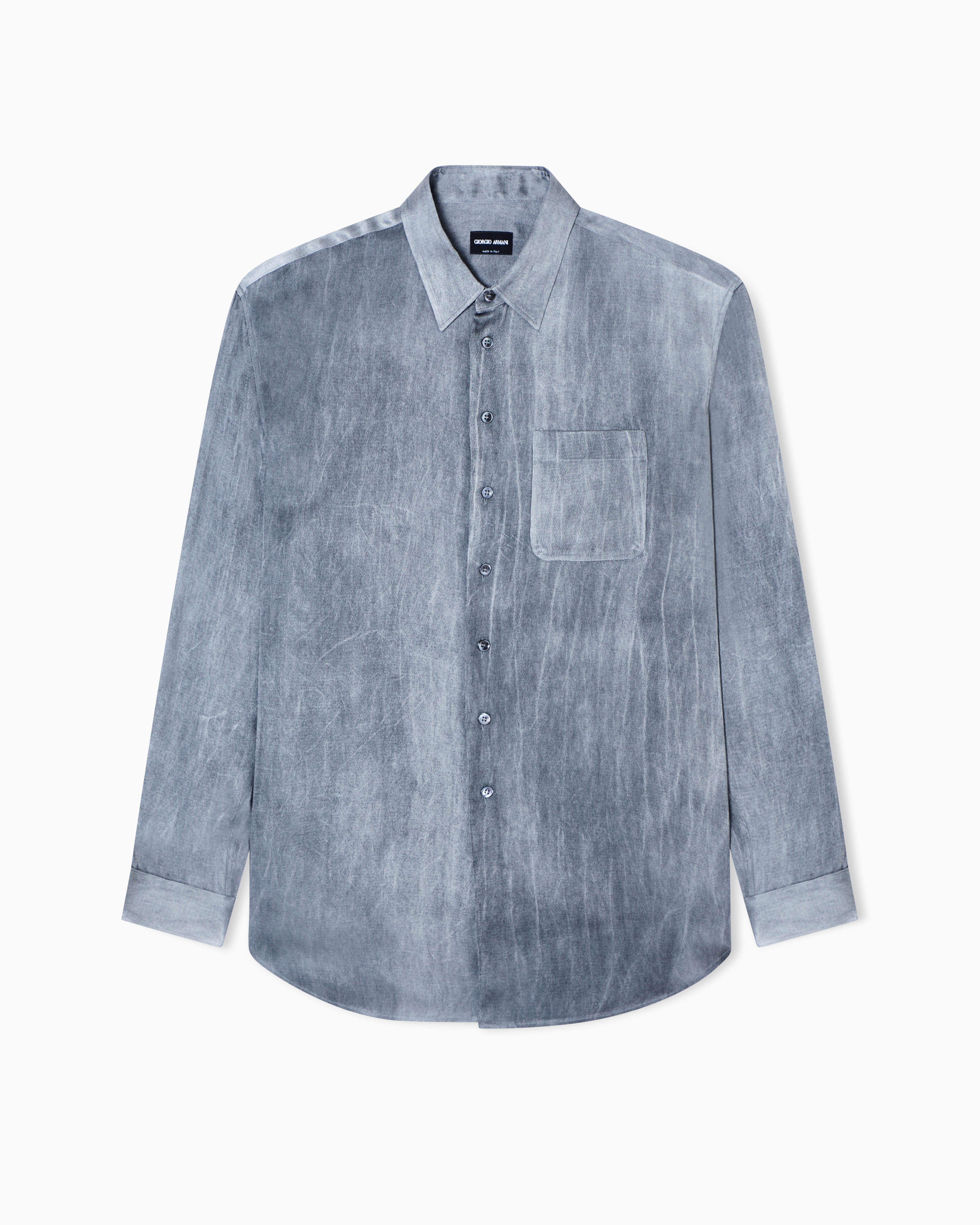 Giorgio Armani Grey Viscose Blend Satin Shirt