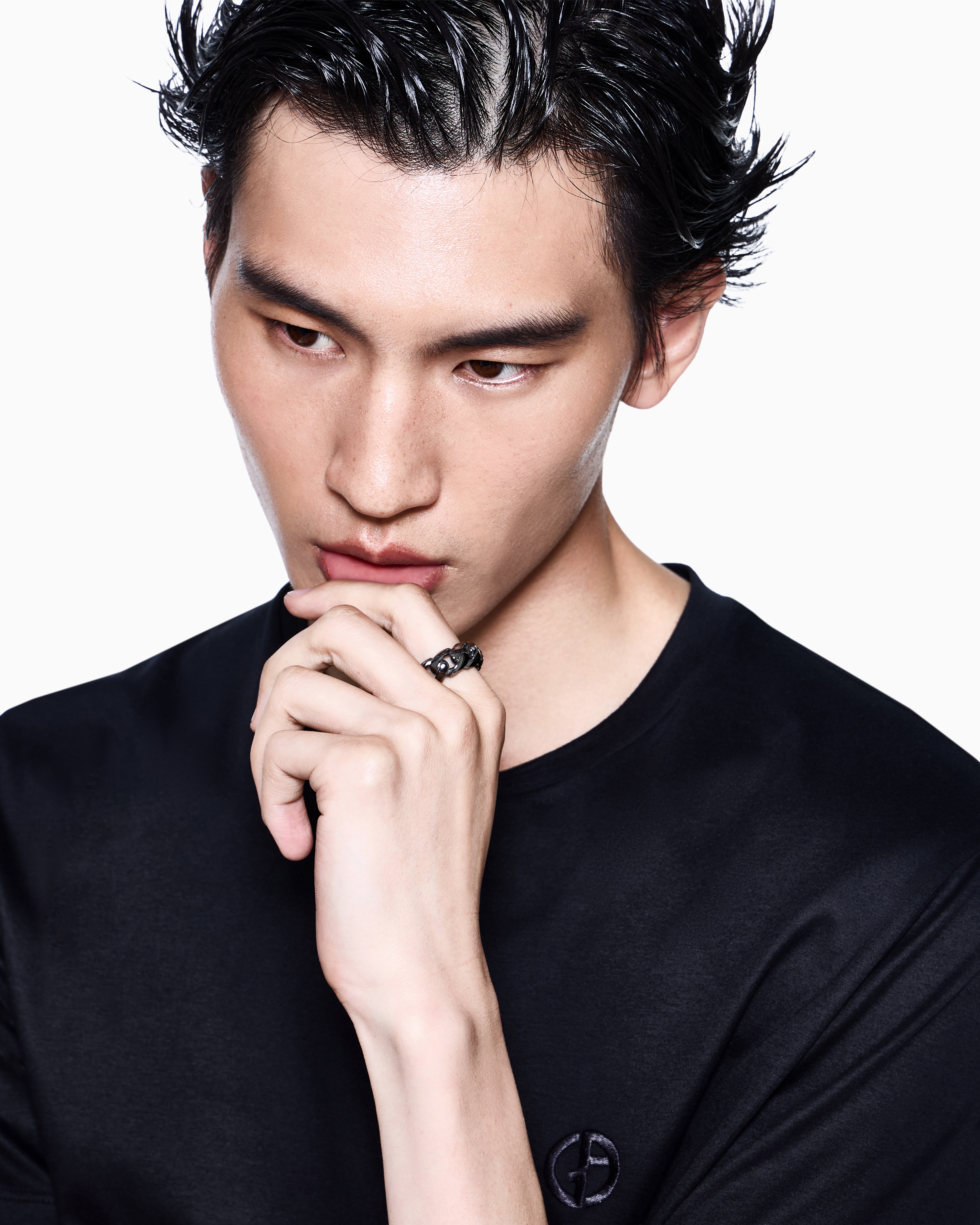 【希少】ジョルジオアルマーニ　シルバーバングル　GAロゴ　ナロータイプ 希少】ジョルジオアルマーニ シルバーバングル GAロゴ ナロー