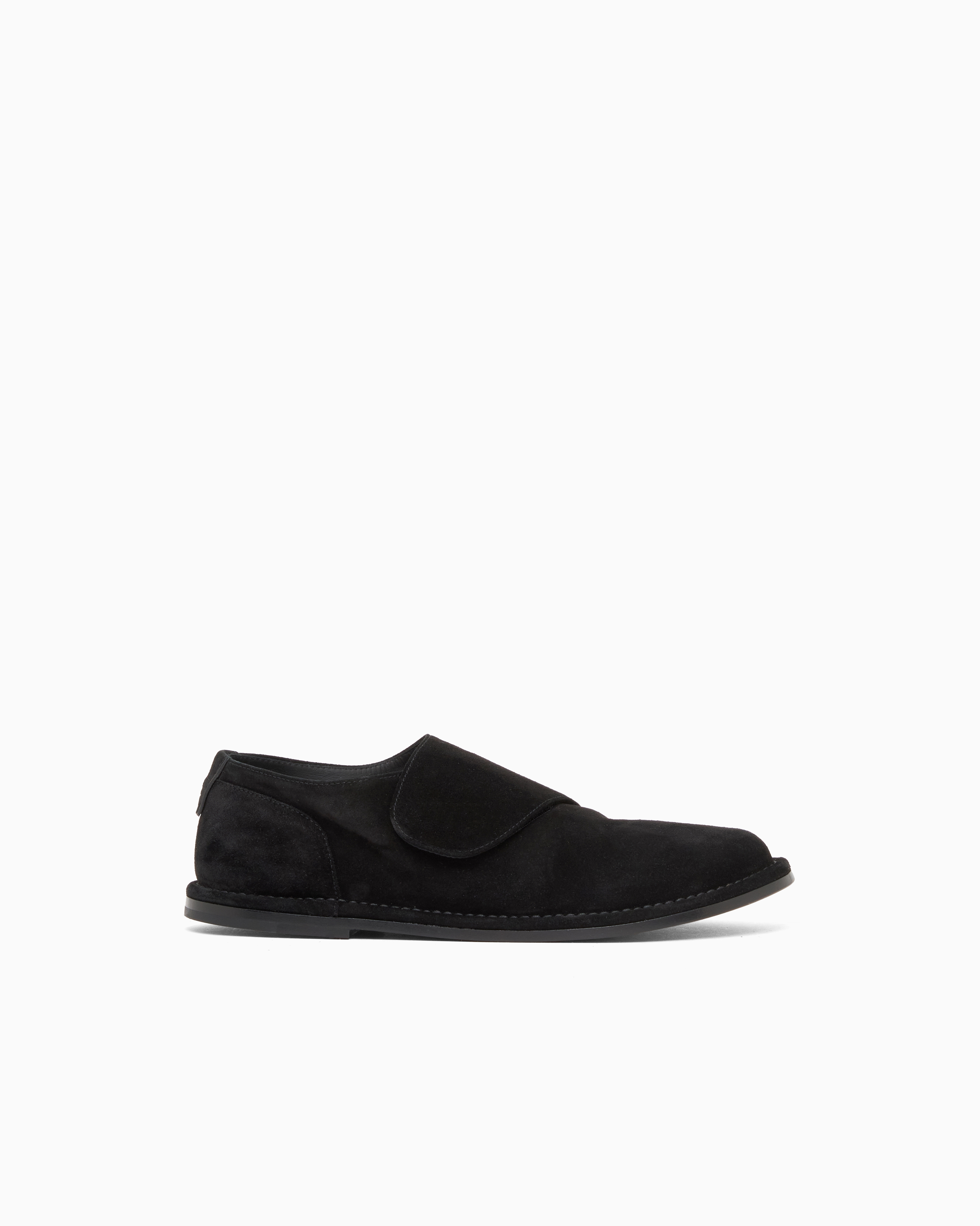Giorgio Armani Black Suede Monkstraps