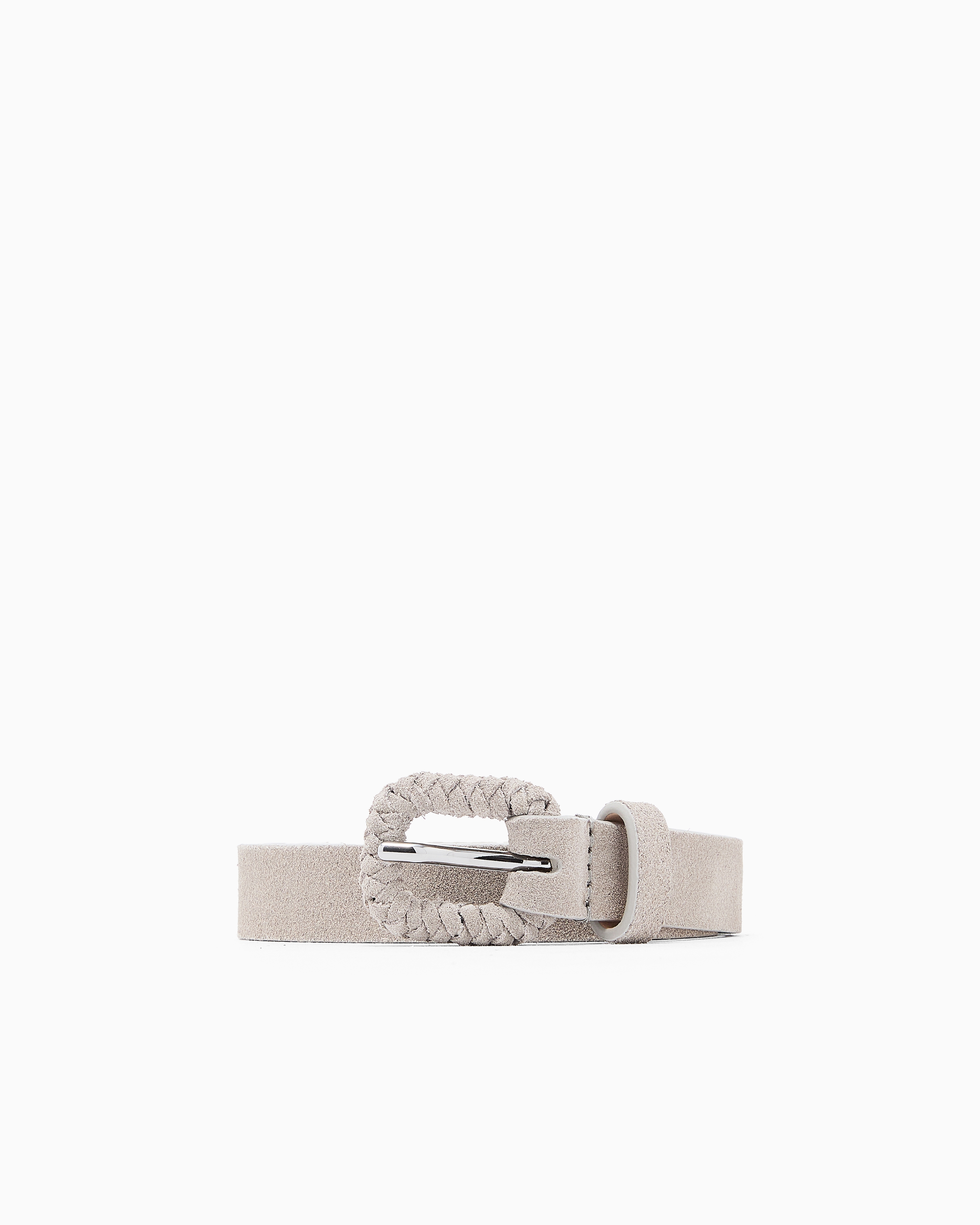 Giorgio Armani Grey Suede Belt With Buckle