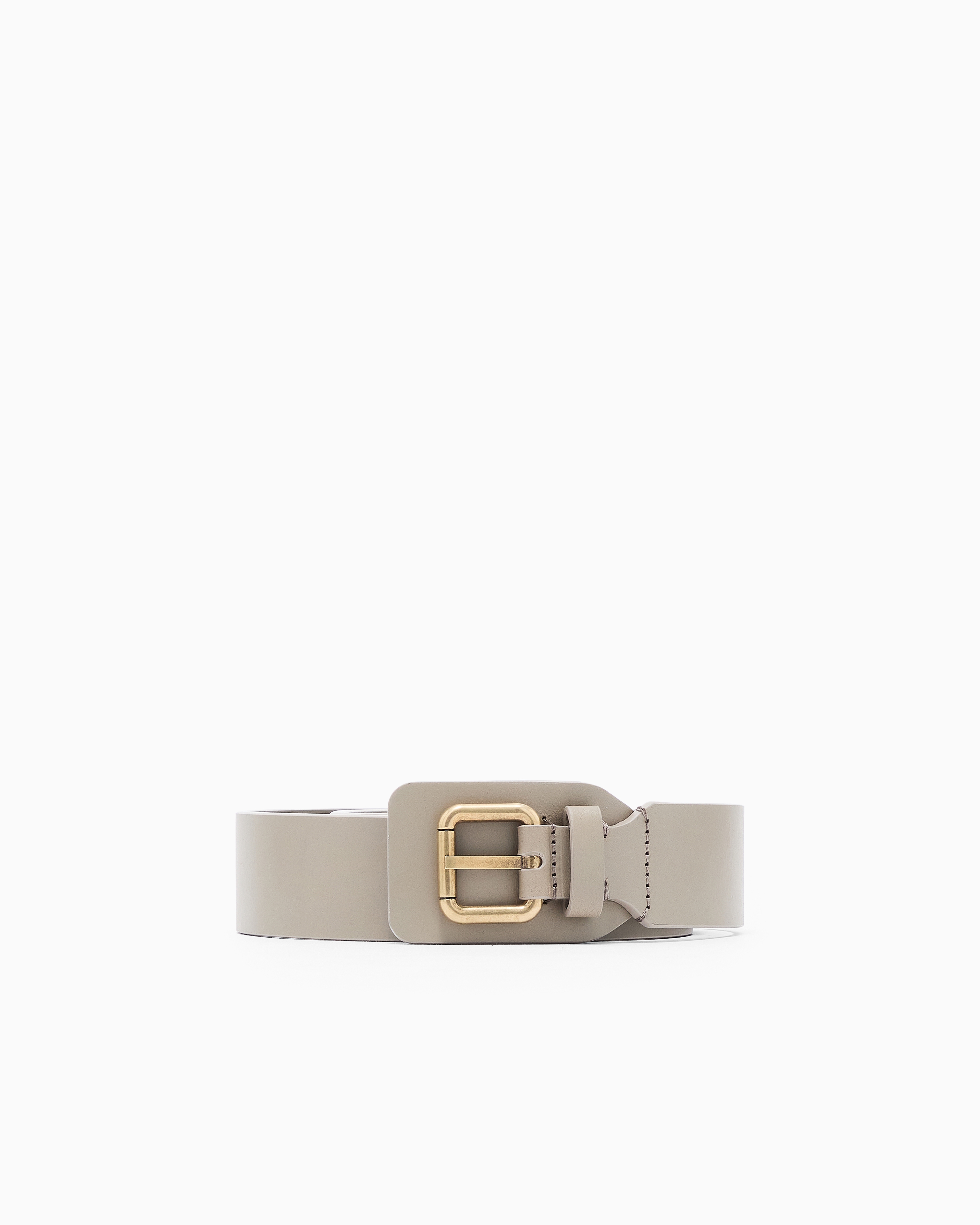 Giorgio Armani Grey Leather Belt With Buckle Cover