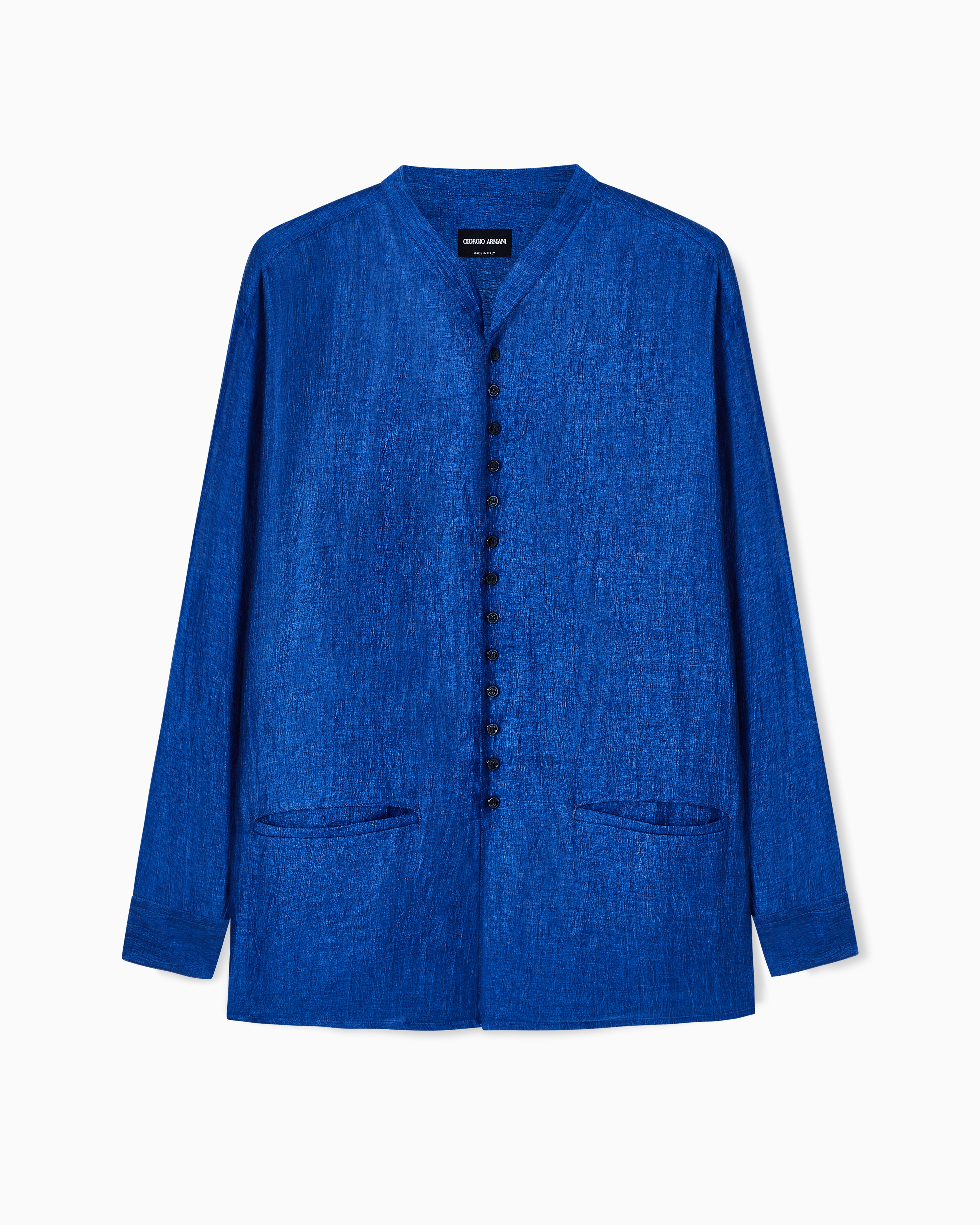 Giorgio Armani Giacca Camicia In Misto Lino Delavé