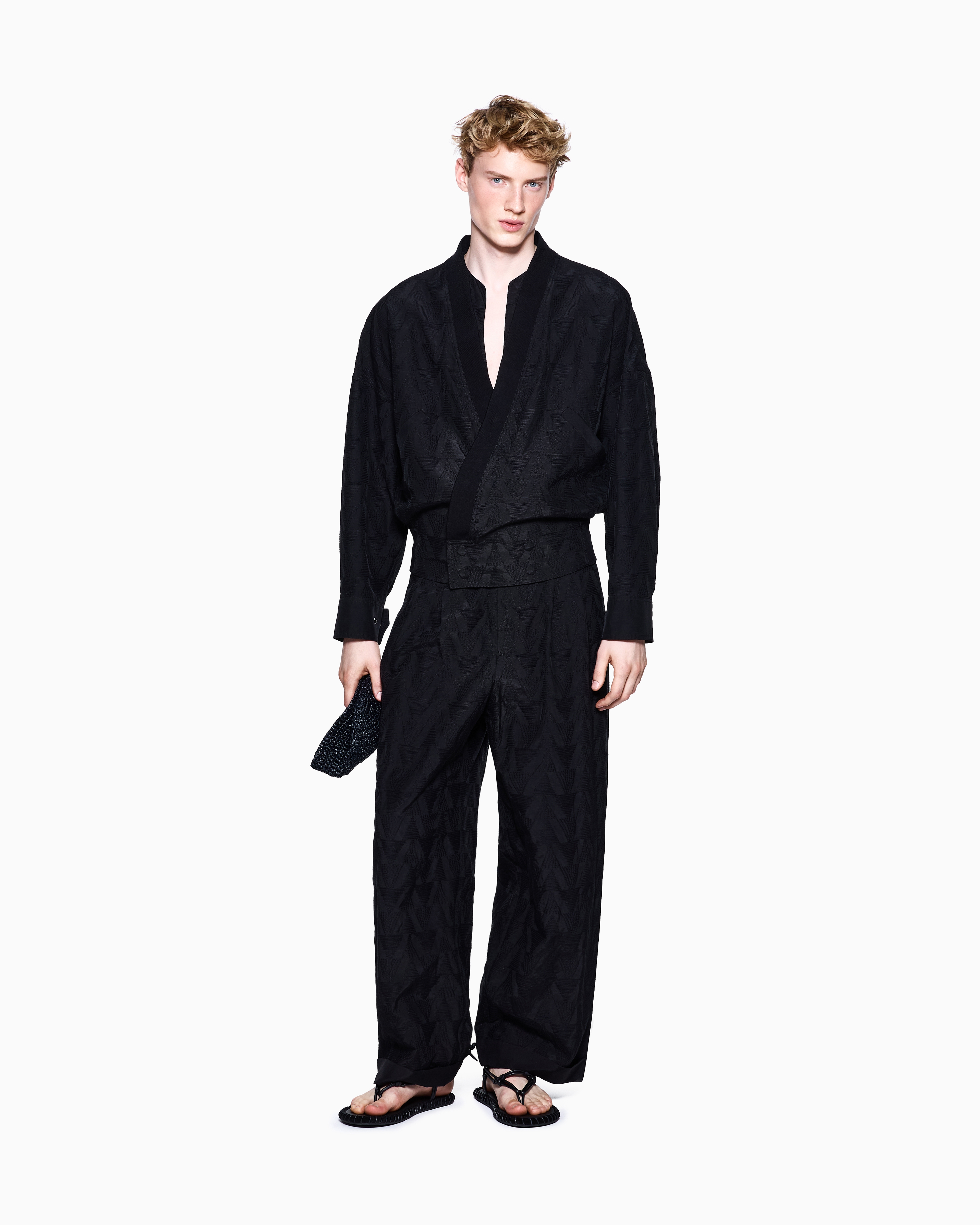 GIORGIO ARMANI レーヨンシルクナイロン　コーデュロイトラウザーズ undefined