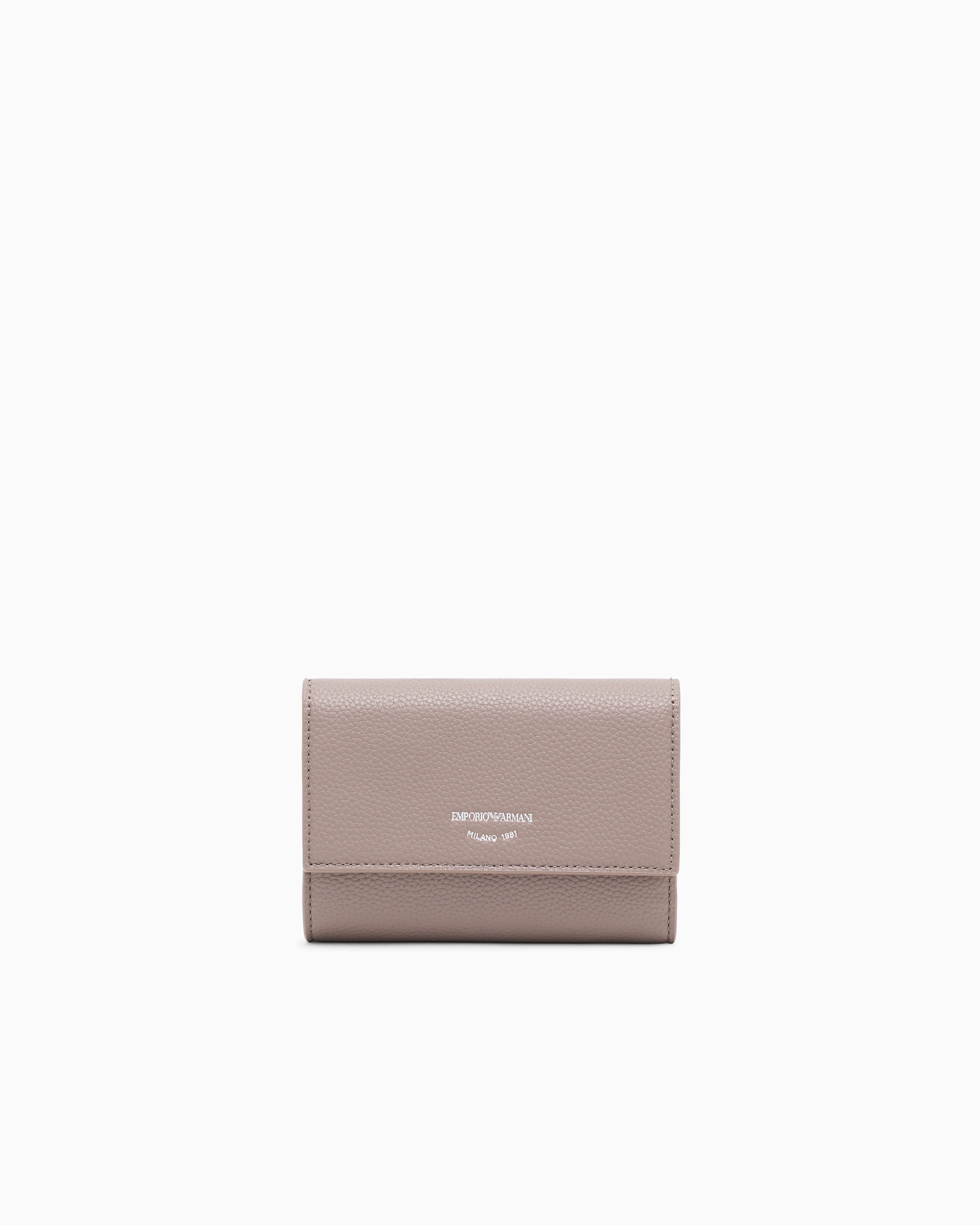 Emporio Armani - MyEA bifold wallet with deer print, Woman, Beige, Size: TU