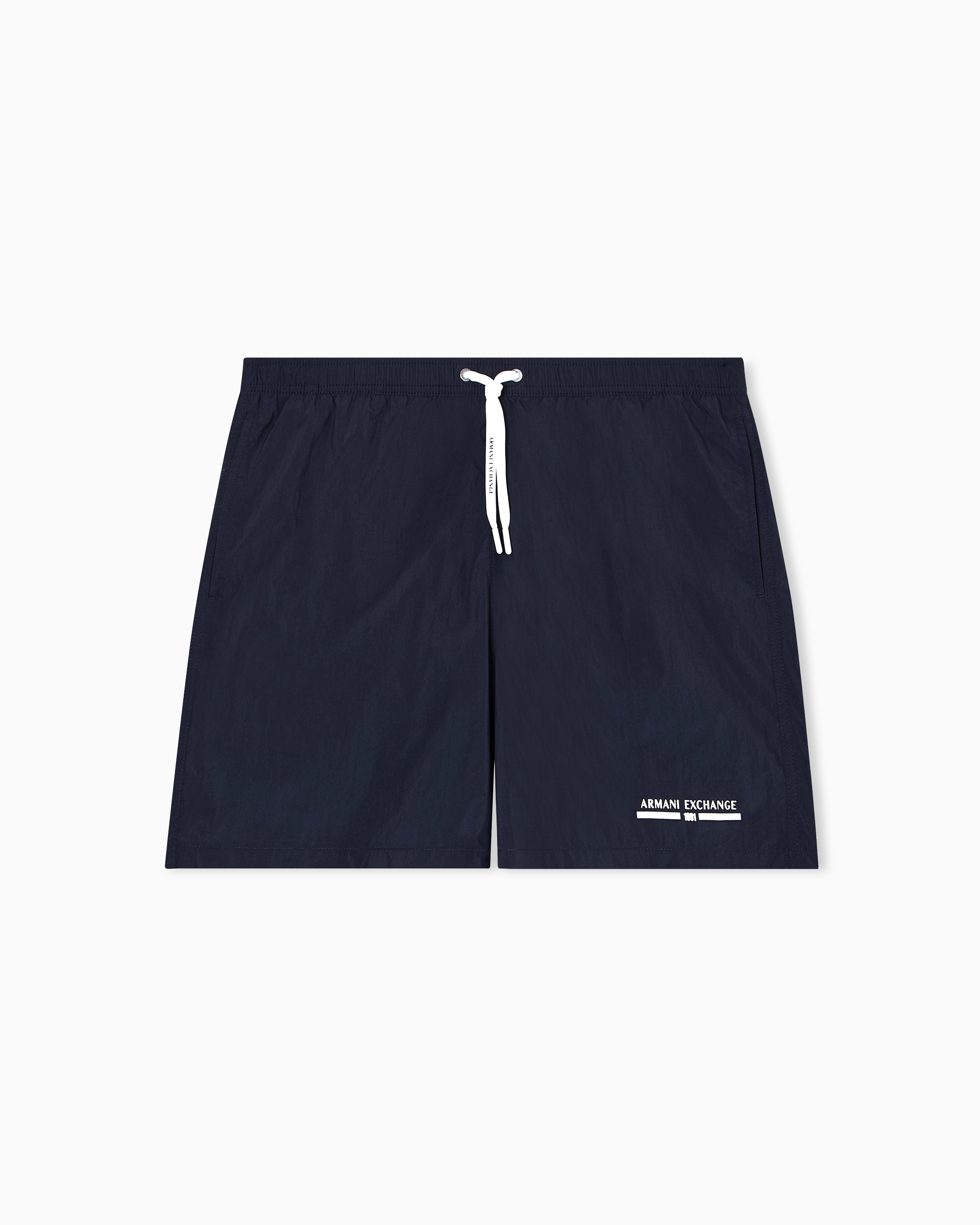 Armani Exchange - Swim boxer with logo, Man, Navy Blue, Size: