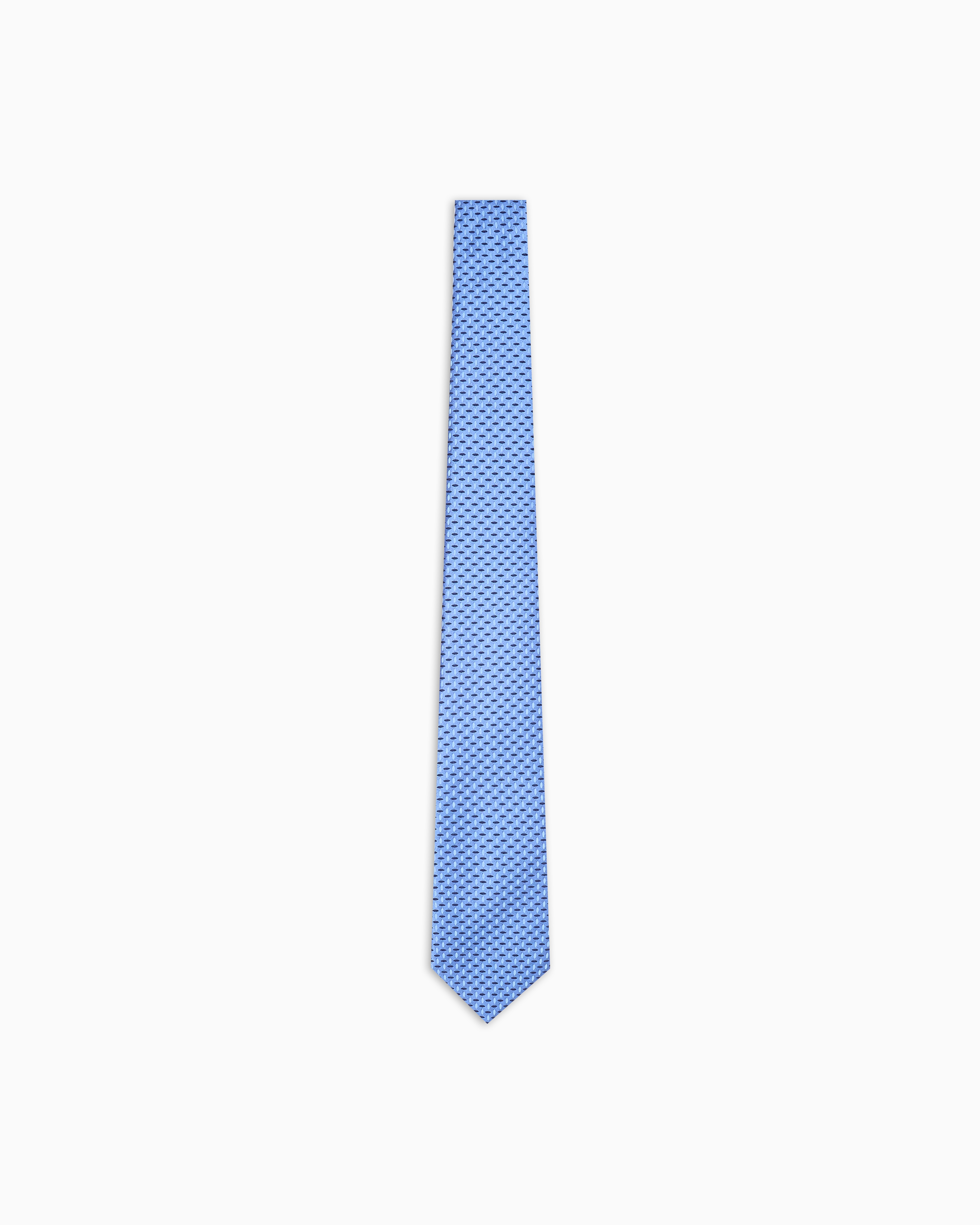 Emporio Armani - Pure silk tie with jacquard micro-pattern, Man, Light Blue, Size: TU