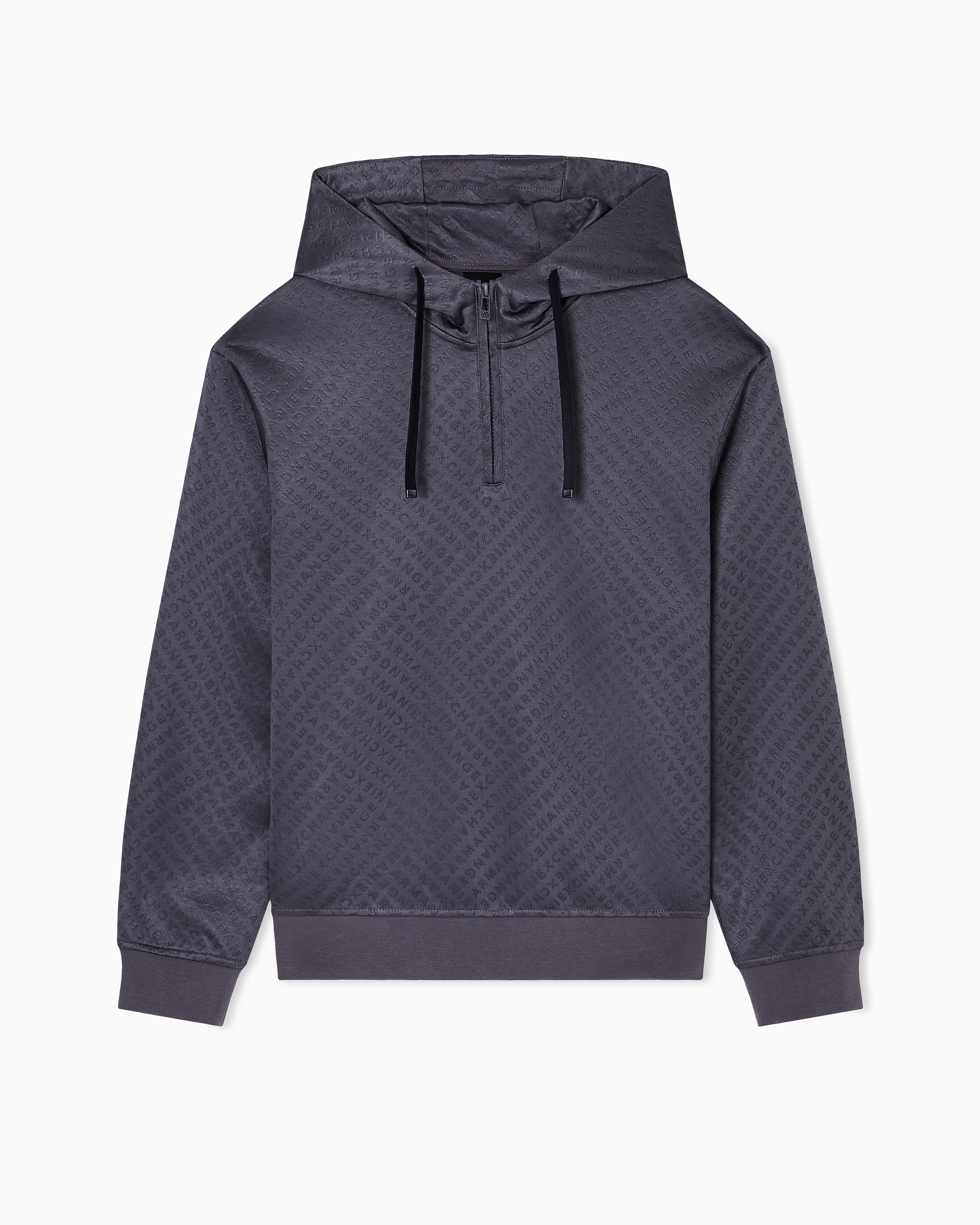 Armani Exchange - Micro texture hoodie, Man, Grey, Size: