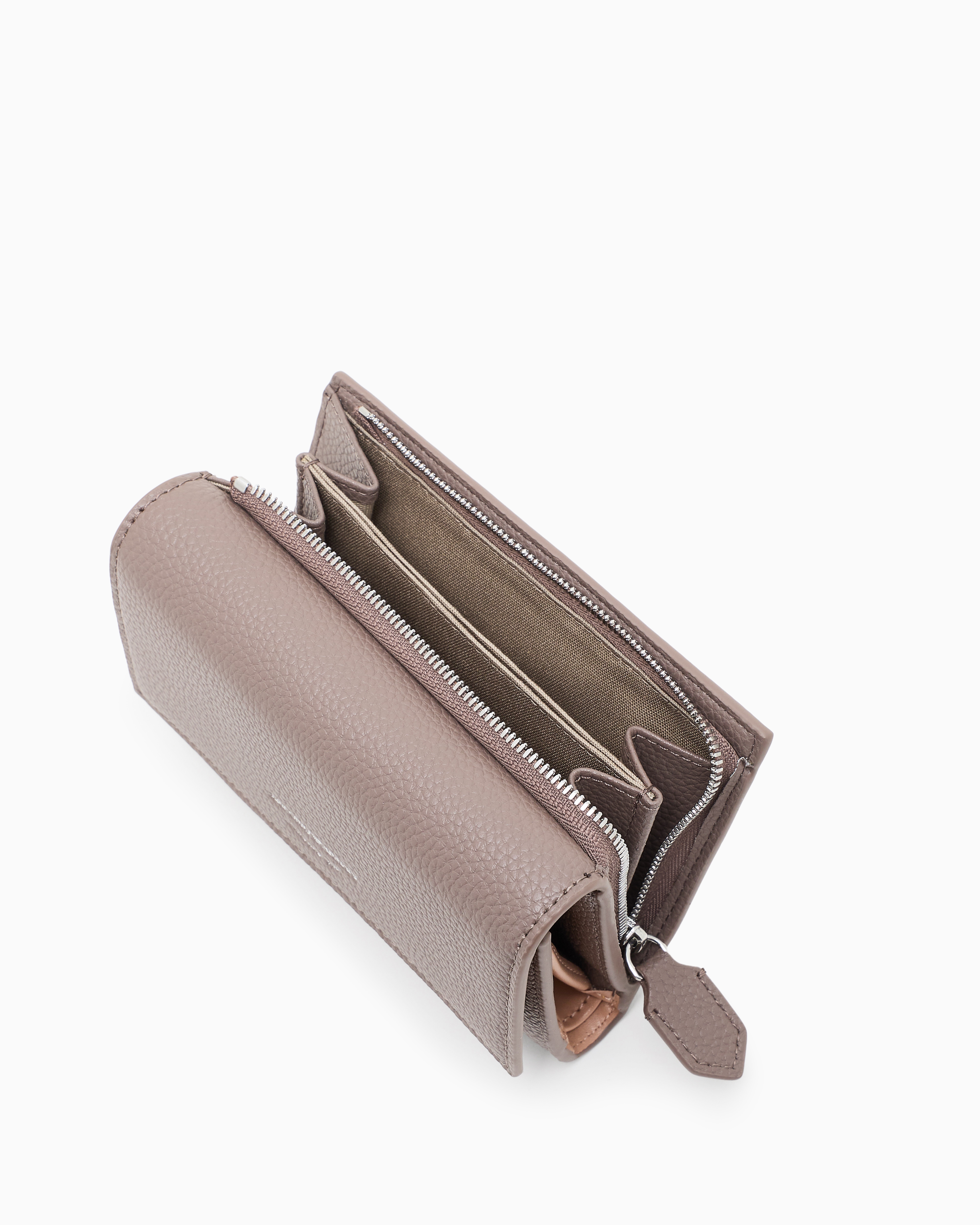 Emporio Armani - MyEA bifold wallet with deer print, Woman, Beige, Size: TU