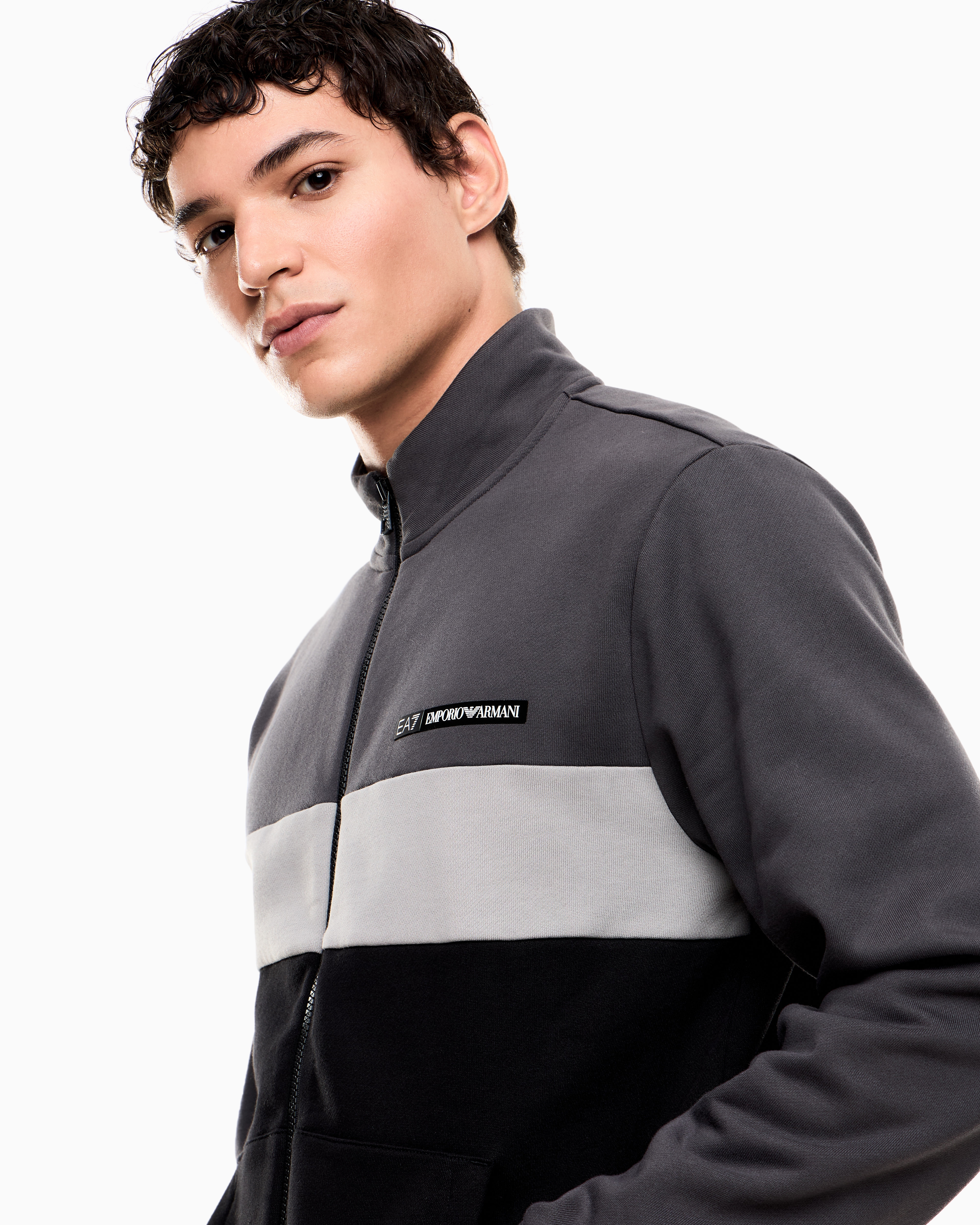 ASV Athletic Colour Block organic cotton-blend tracksuit | EA7