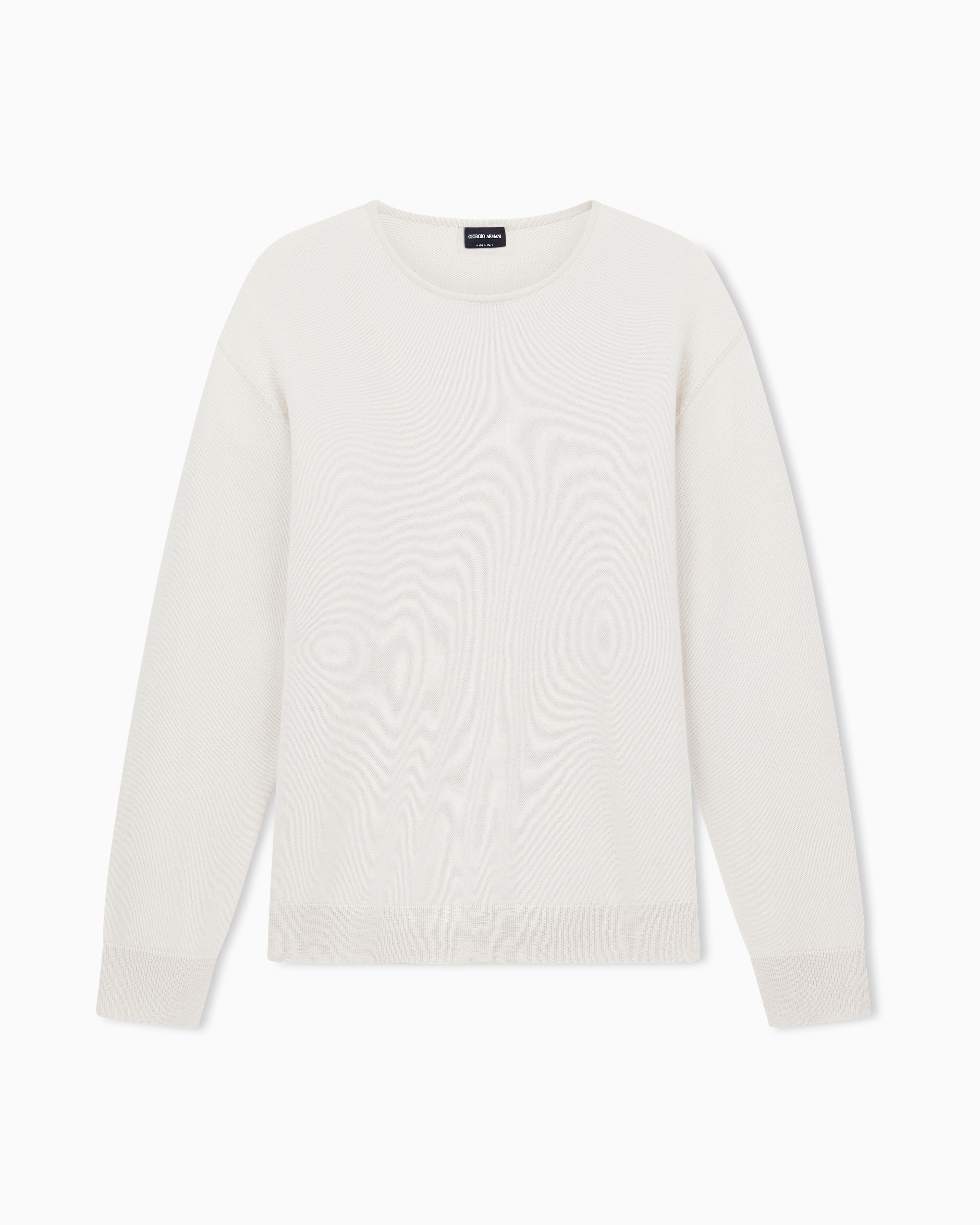 Giorgio Armani White Cashmere And Silk Interlock Crew-Neck Jumper