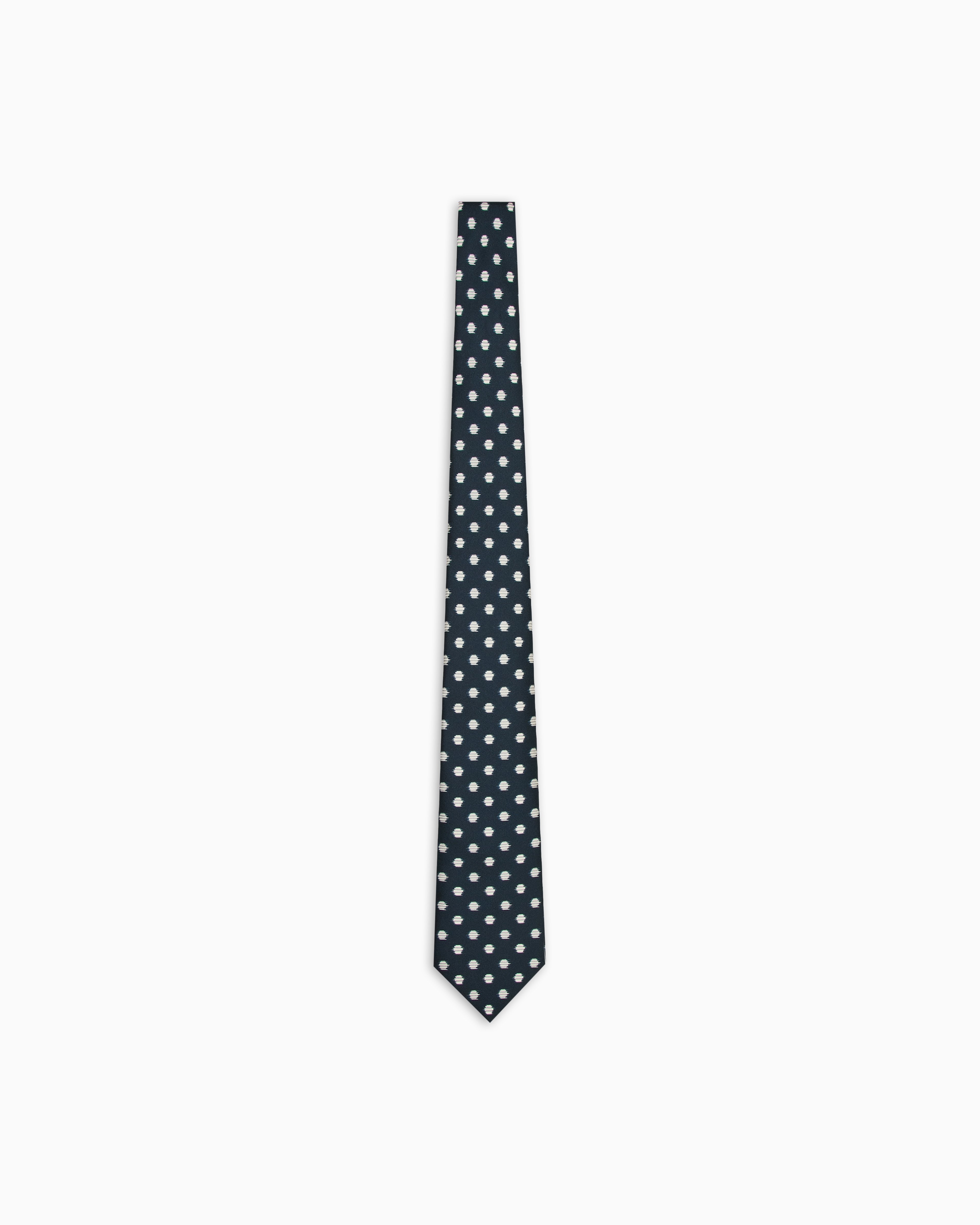 Giorgio Armani Navy Blue Jacquard Silk Tie