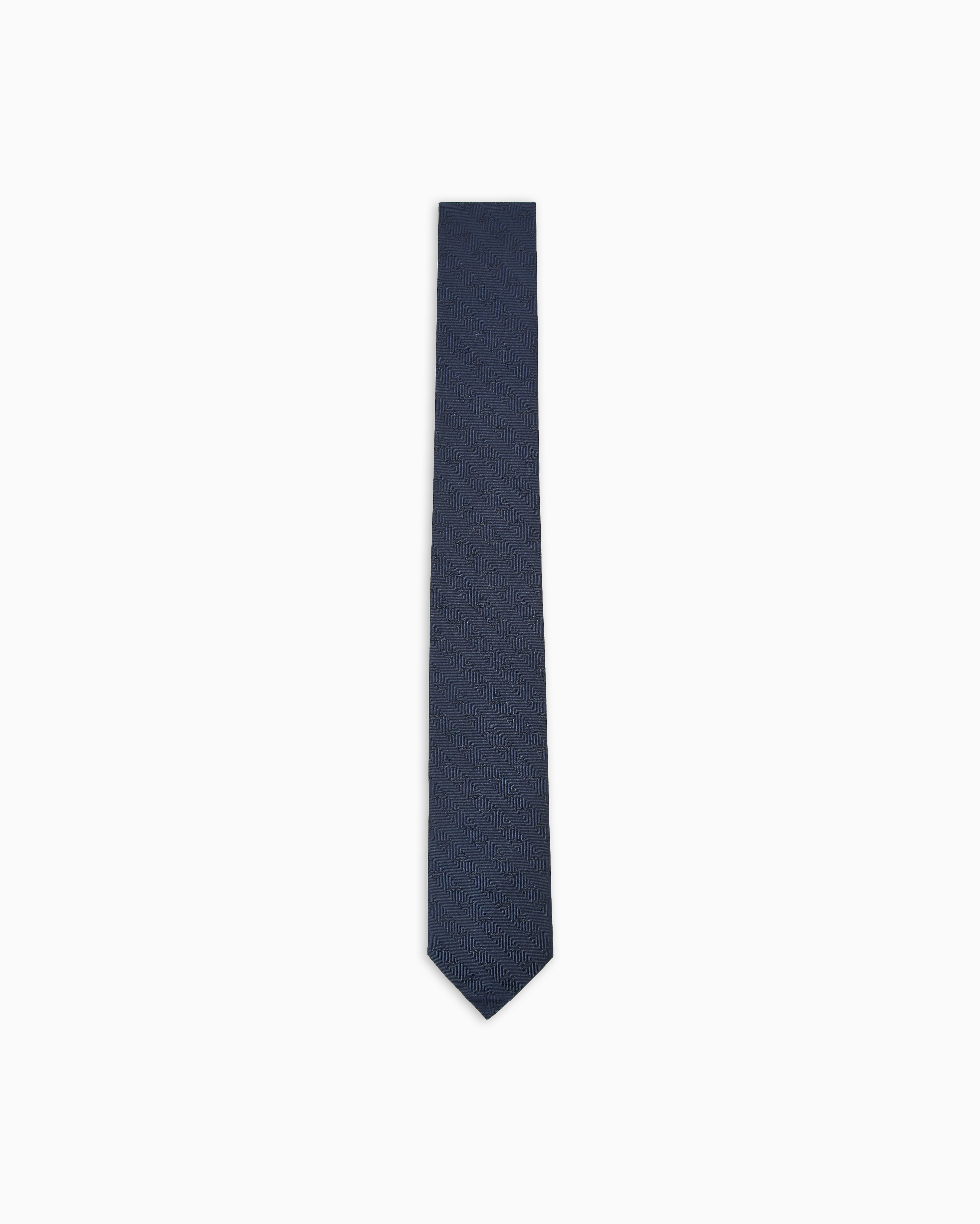 Emporio Armani Navy Blue Pure Silk Tie