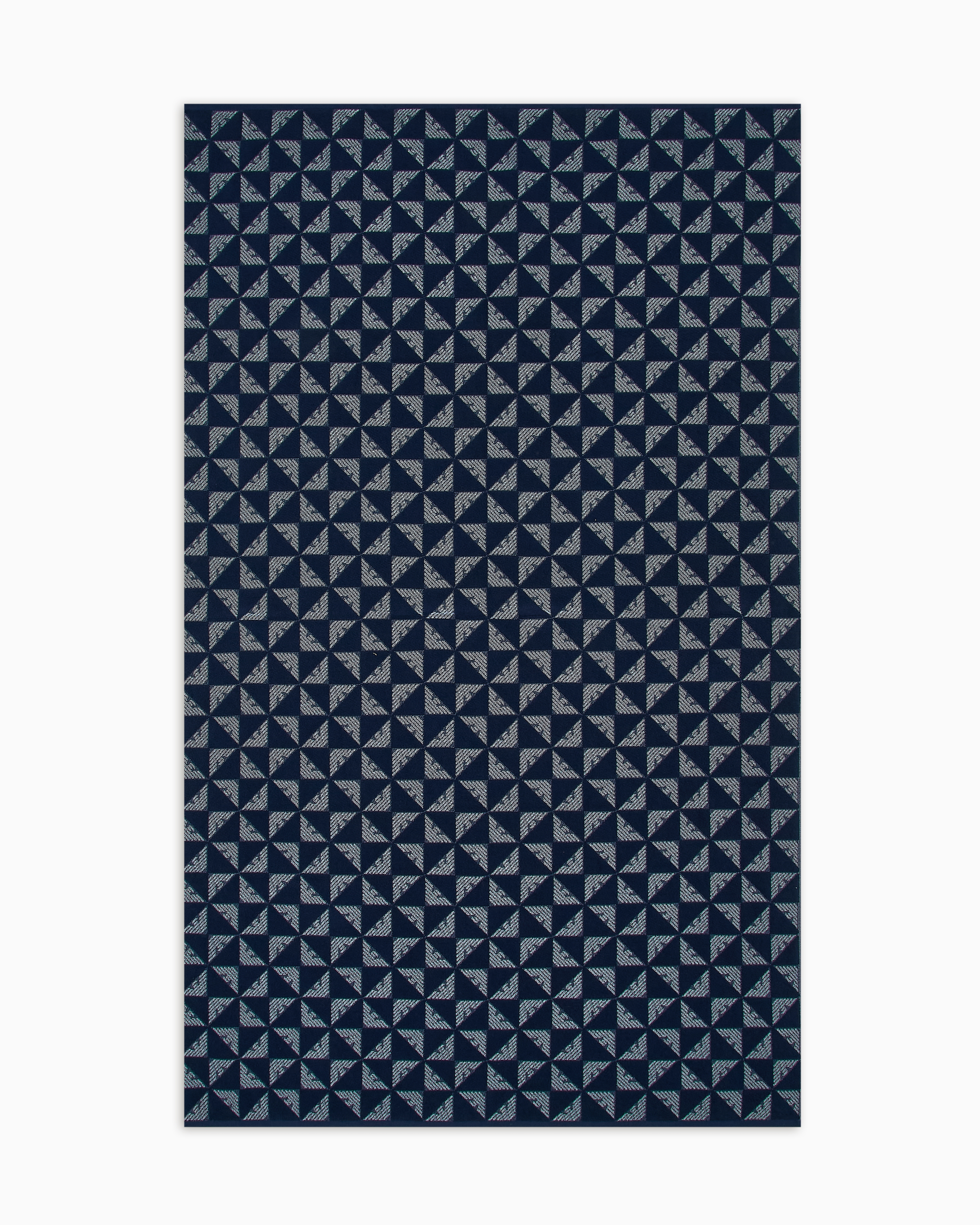 Emporio Armani Unisex Navy Blue Terry Cloth Beach Towel With All-Over Eagle