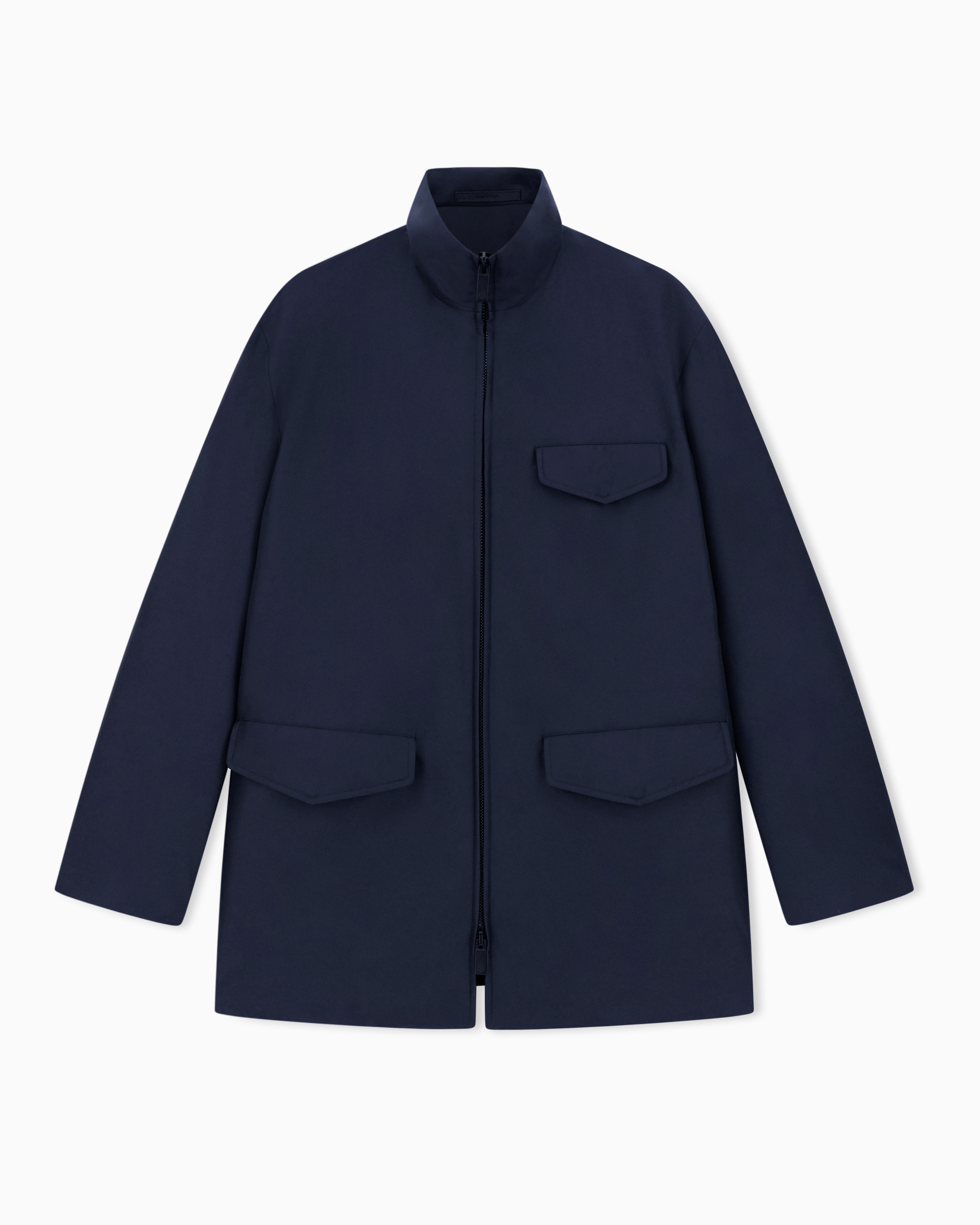 Giorgio Armani Navy Blue Silk-Blend Twill Jacket